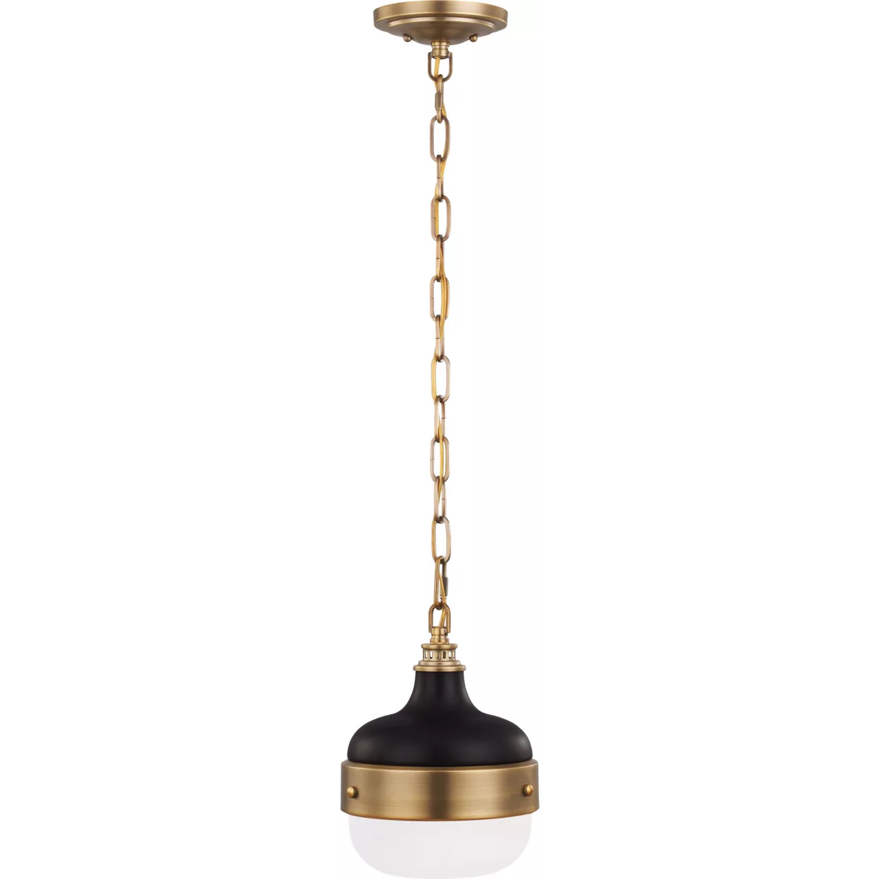 Cadence 1 Light 8 inch Dark Antique Brass / Matte Black Pendant Ceiling Light in Dark Antique Brass and Matte Black
