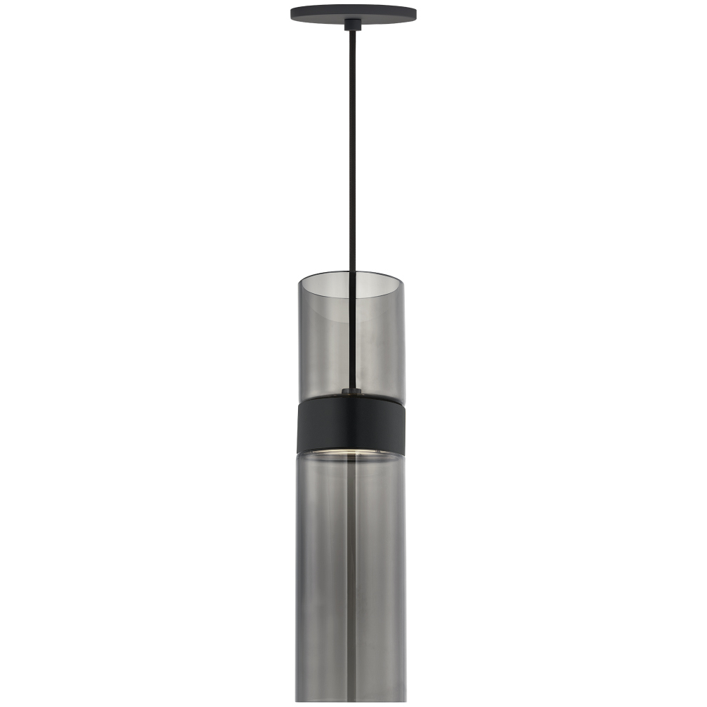Sean Lavin Manette 1 Light 12 Black/Satin Nickel Low-Voltage Pendant Ceiling Light in Transparent Smoke and Transparent Smoke, MonoRail, Black with Satin Nickel