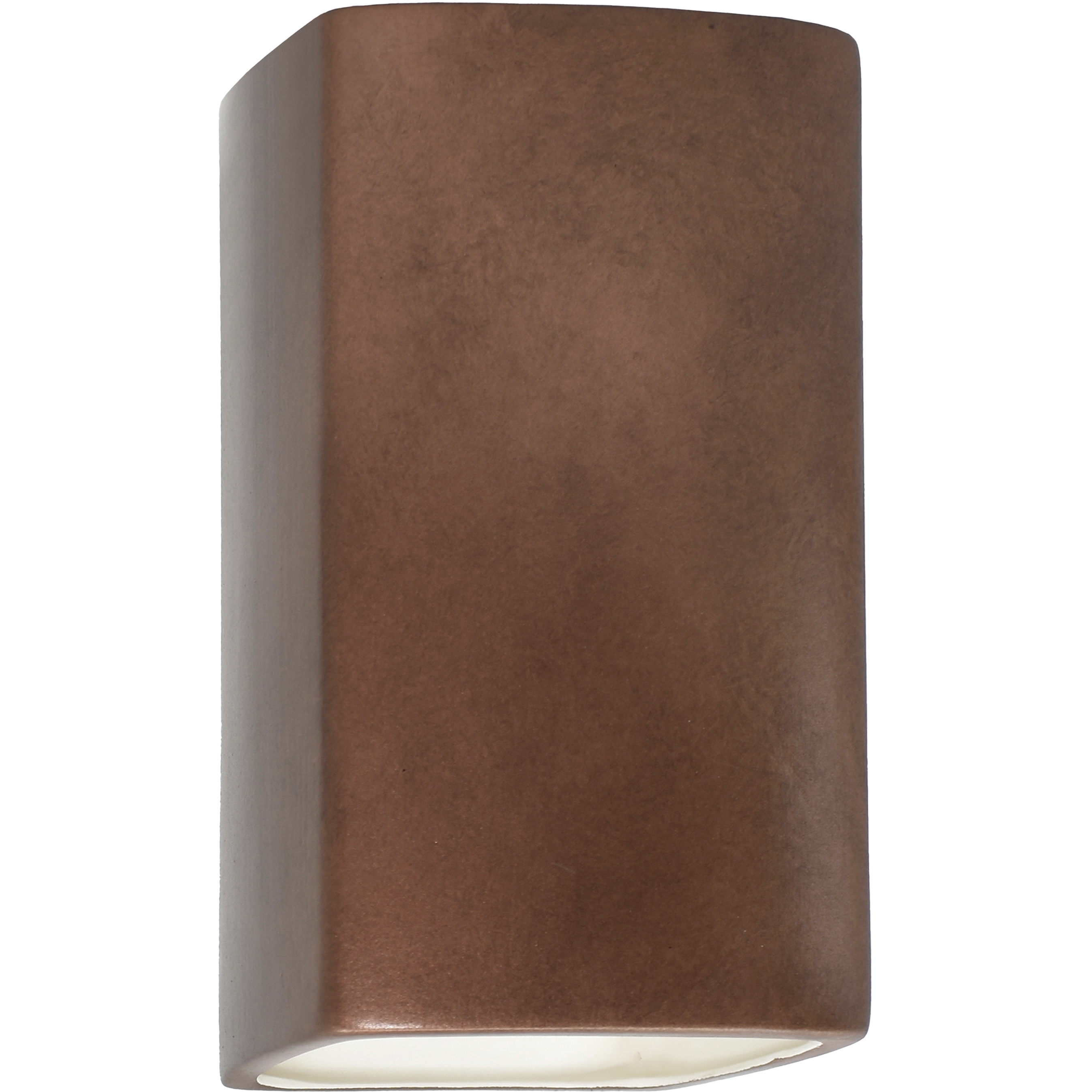 Ambiance Rectangle LED 13.5 inch Antique Copper Outdoor Wall Sconce, Large