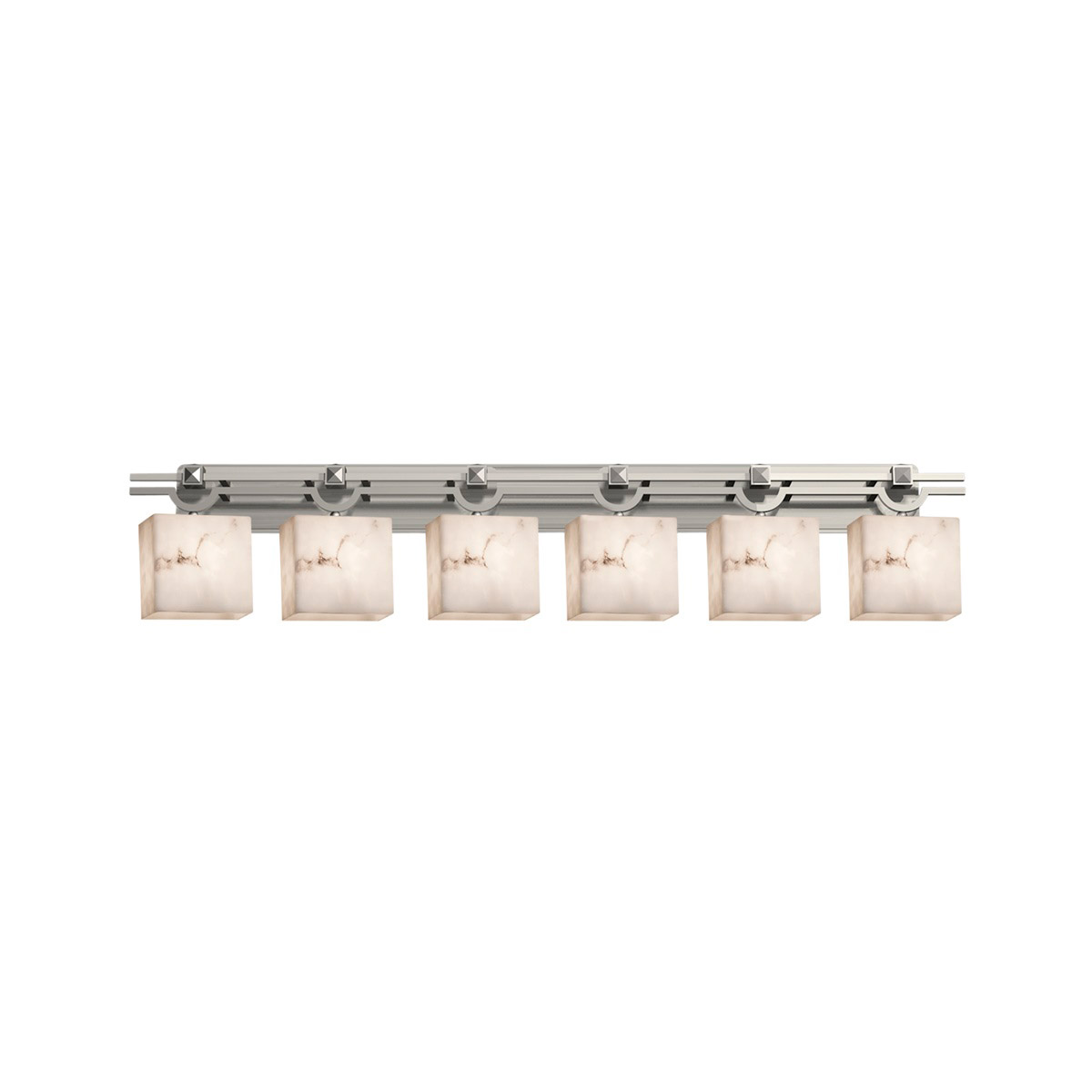 LumenAria 6 Light 59 inch Brushed Nickel Bath Vanity Light Wall Light in 4200 Lm LED, Oval
