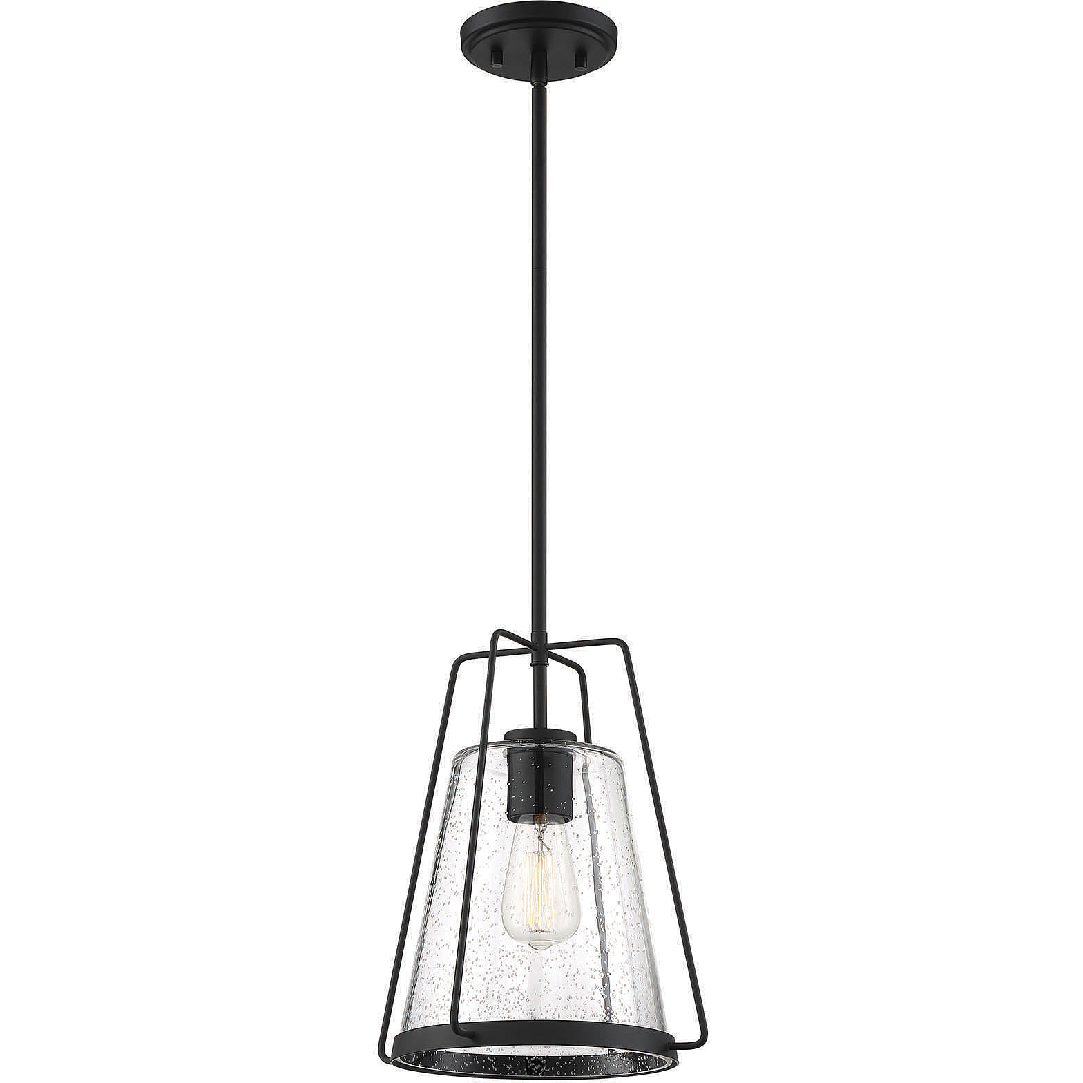 Farmhouse 1 Light 11.5 inch Matte Black Outdoor Hanging Lantern