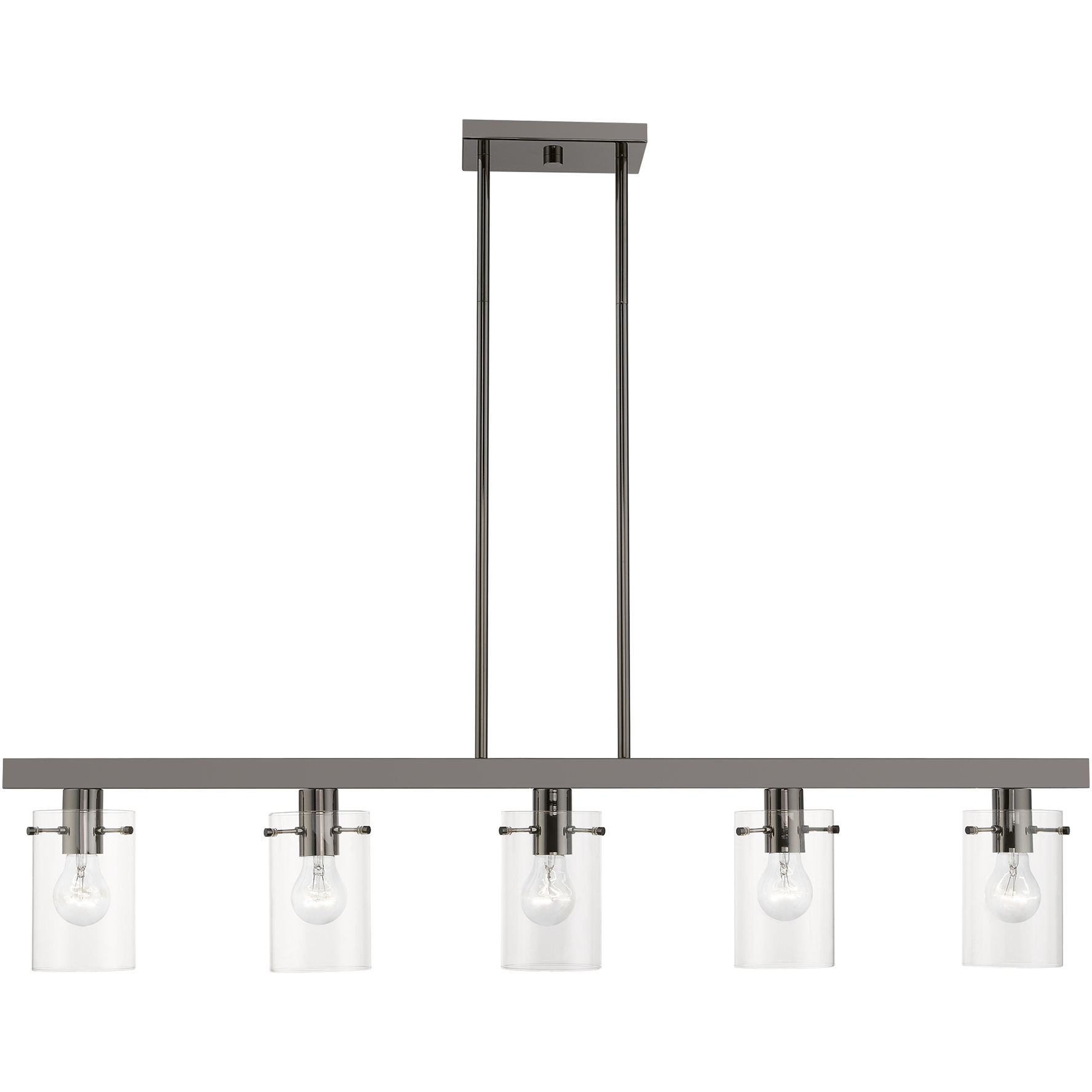 Munich 5 Light 42 inch Black Chrome Linear Chandelier Ceiling Light