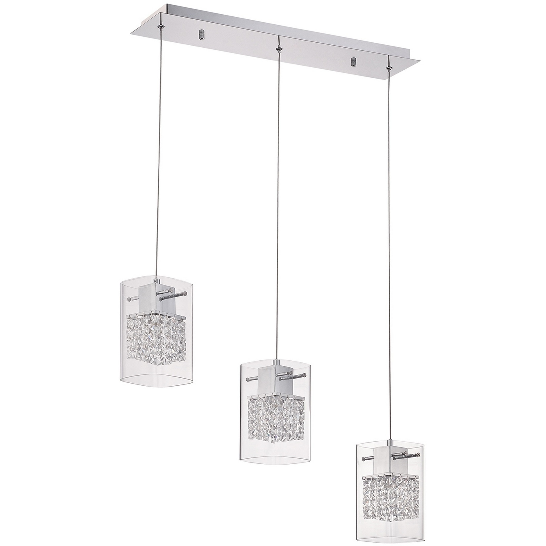 Politan 3 Light 26 inch Chrome Pendant Ceiling Light