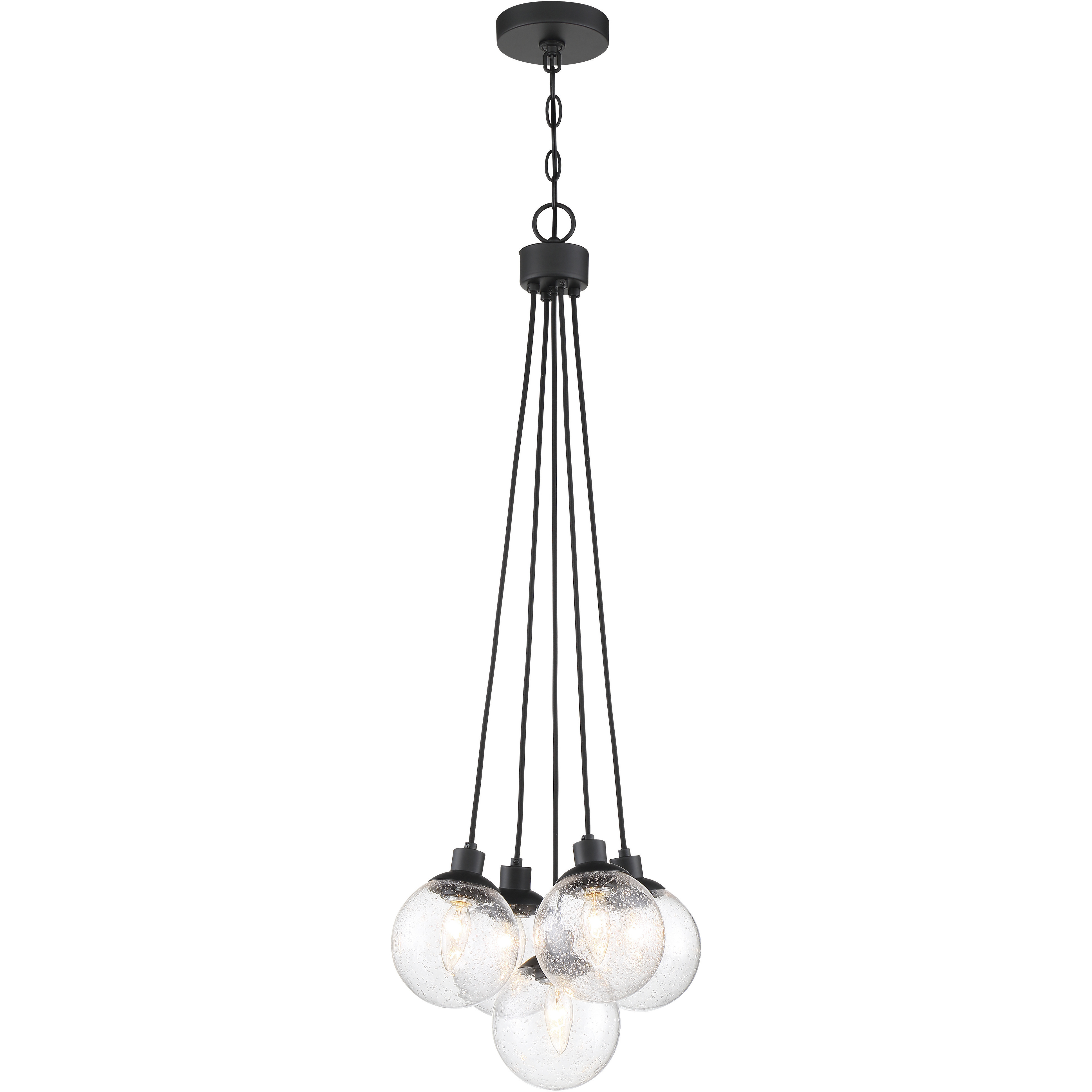 Neighborhood Que 5 Light 14.75 inch Flat Black Pendant Ceiling Light