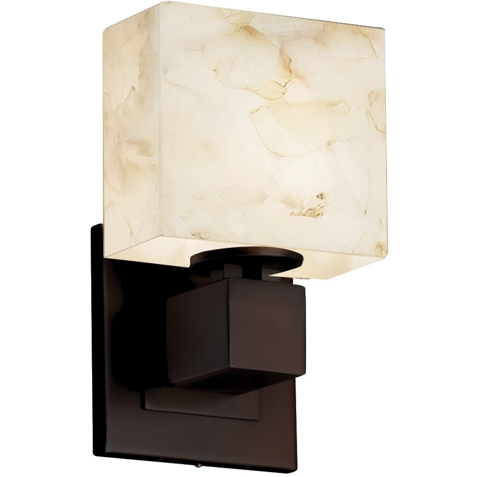 Alabaster Rocks LED 5.5 inch Brushed Nickel ADA Wall Sconce Wall Light in 700 Lm LED, Rectangle
