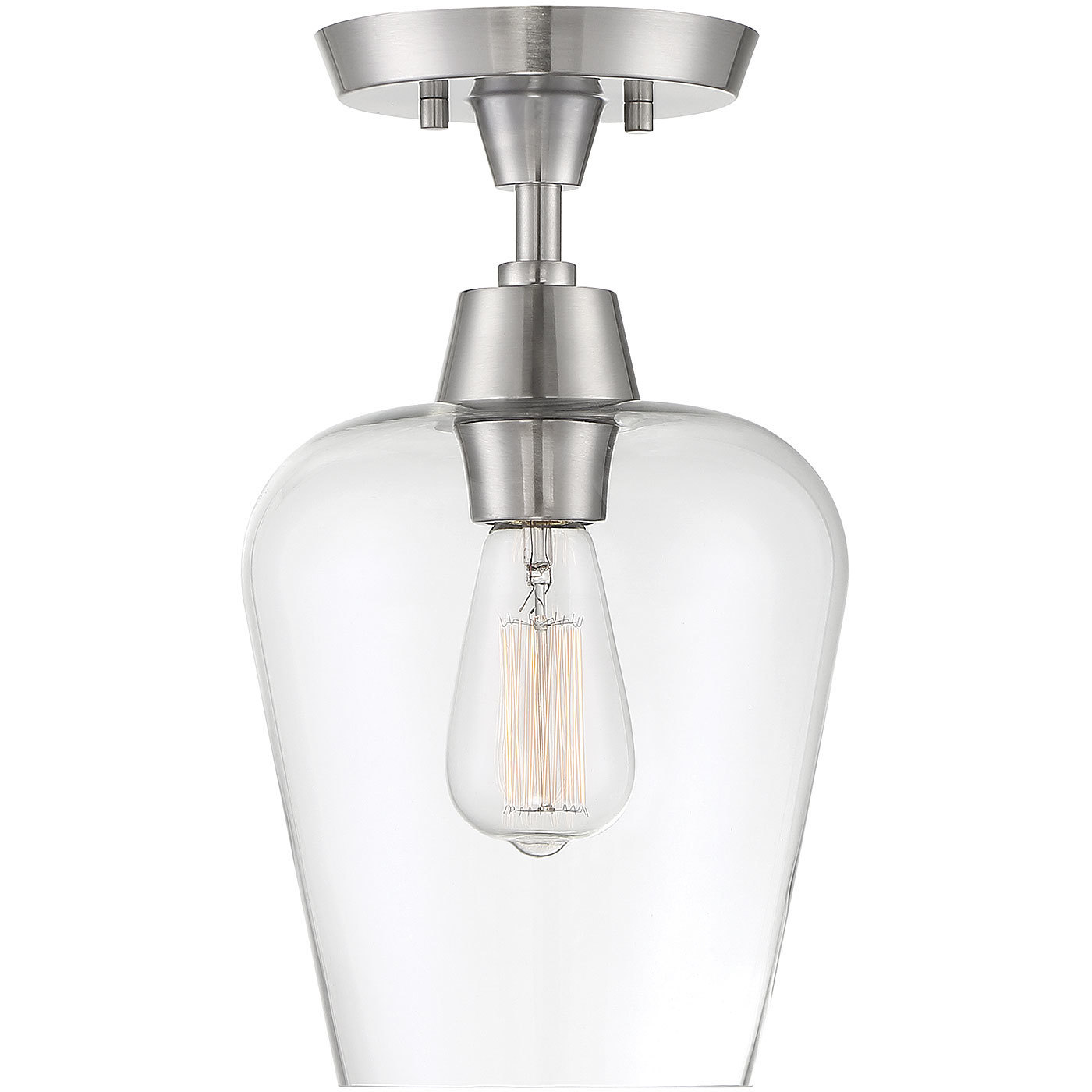 Octave 1 Light 8 inch Satin Nickel Semi-Flush Ceiling Light, Essentials