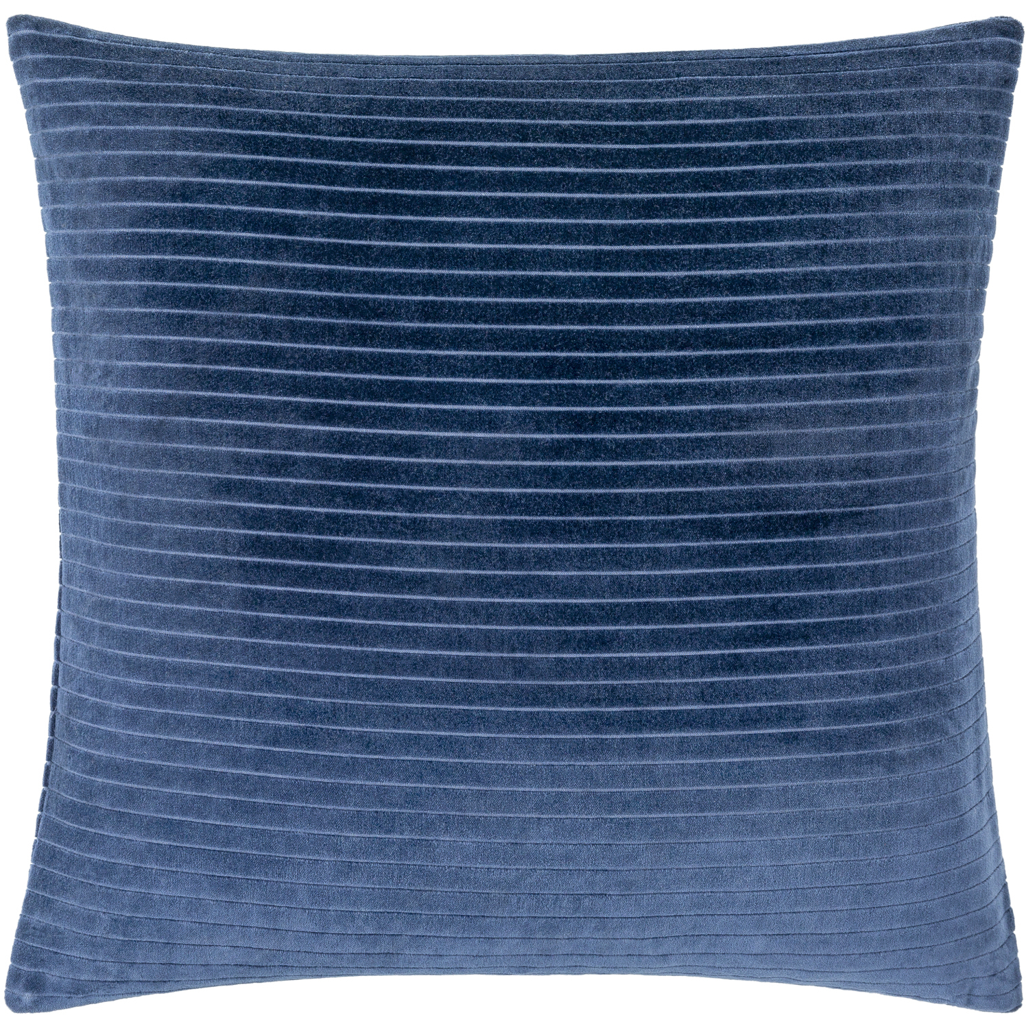 Cotton Velvet Stripes 20 X 20 inch Navy Accent Pillow