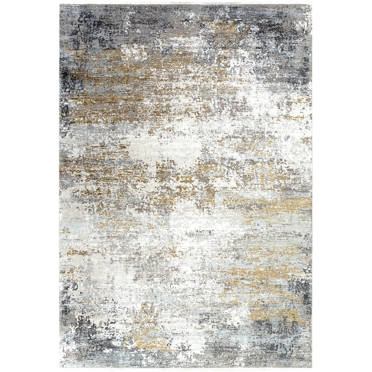 Ulen 156 X 114 inch White/Charcoal/Saffron/Subtle Light Gray Rug, 9.5ft x 13ft