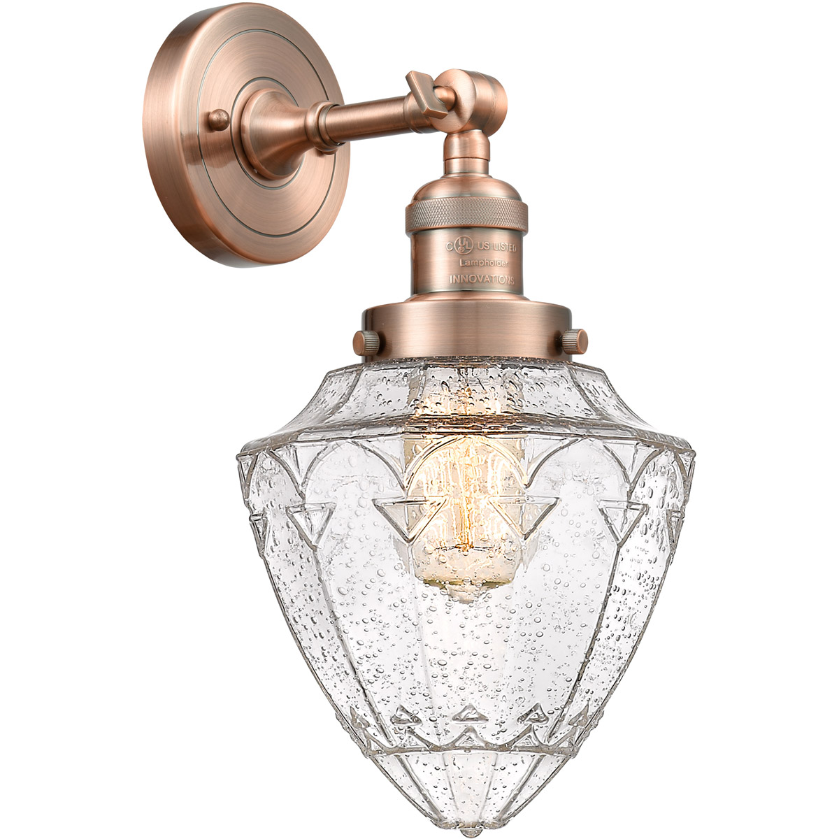 Franklin Restoration Bullet LED 7 inch Antique Copper Sconce Wall Light