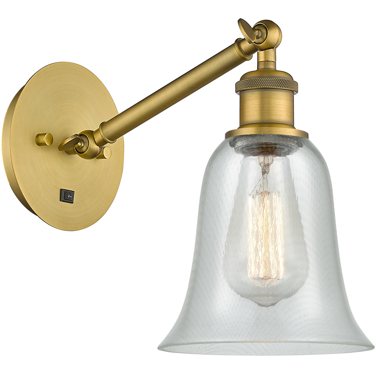 Ballston Hanover 1 Light 6.25 inch Brushed Brass Sconce Wall Light in Fishnet Glass