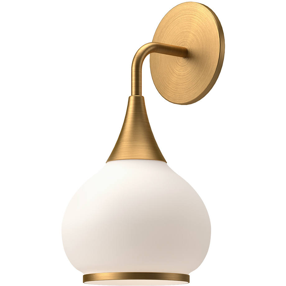 Alora Mood Hazel 1 Light 6.63 inch Aged Gold Wall/Vanity Light Wall Light in Matte Opal Glass
