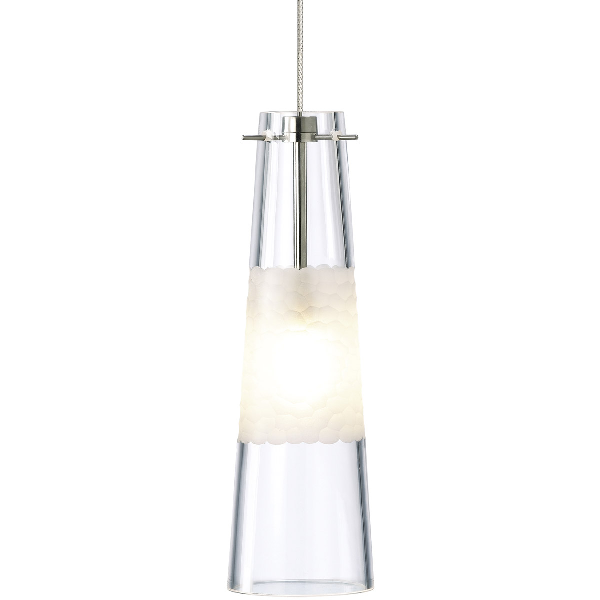 Sean Lavin Bonn 1 Light 120 Satin Nickel Low-Voltage Pendant Ceiling Light in Monopoint, LED 90 CRI 3000K, Clear Glass