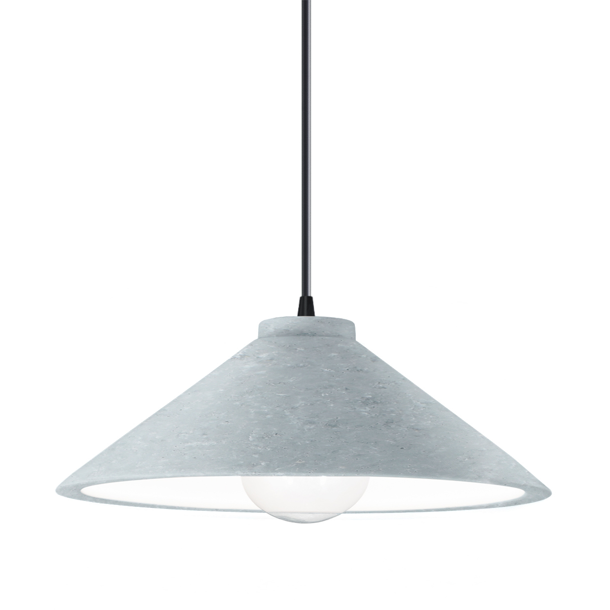 Radiance LED 11.75 inch Concrete and Matte Black Pendant Ceiling Light
