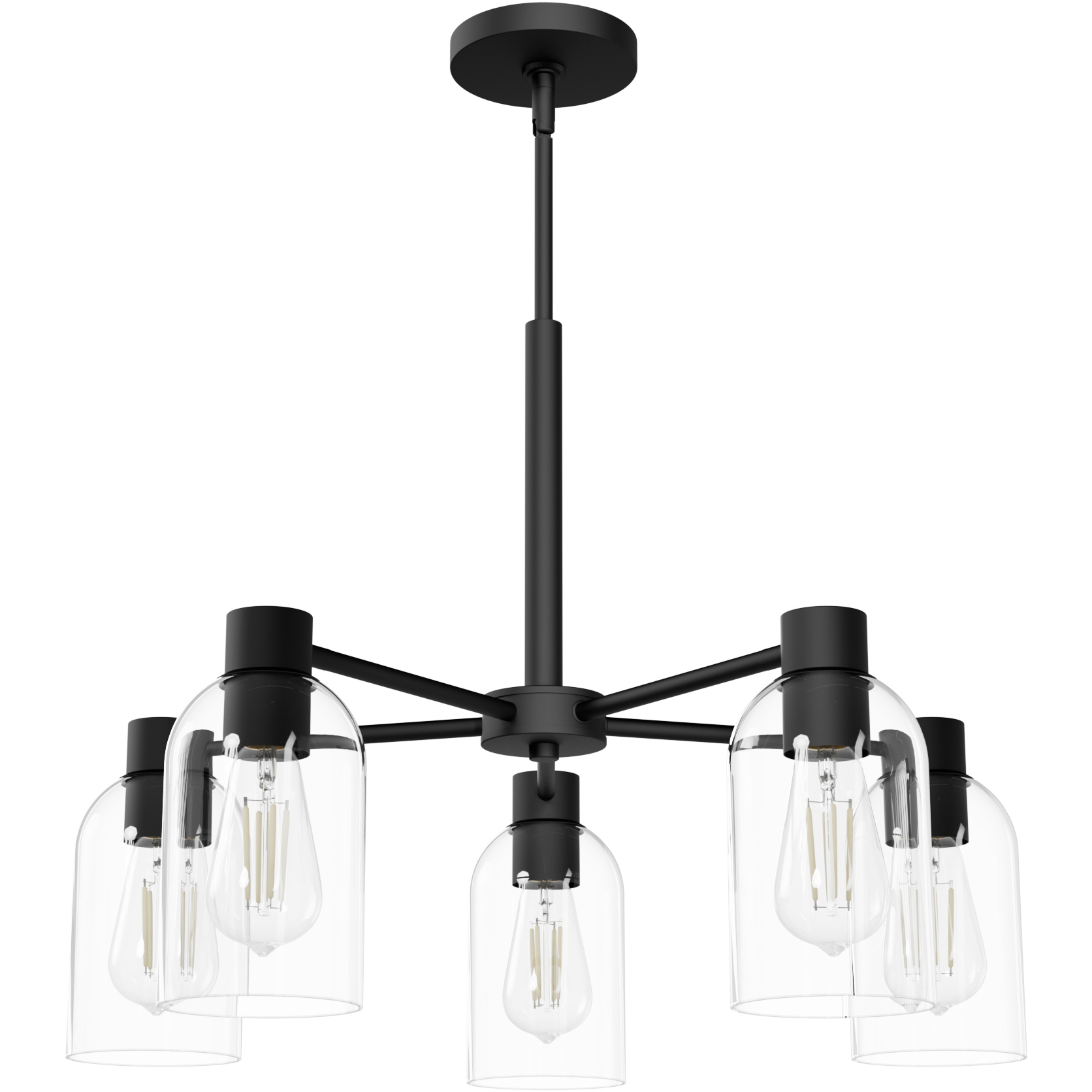 Lochemeade 5 Light 26 inch Matte Black Chandelier Ceiling Light, Medium