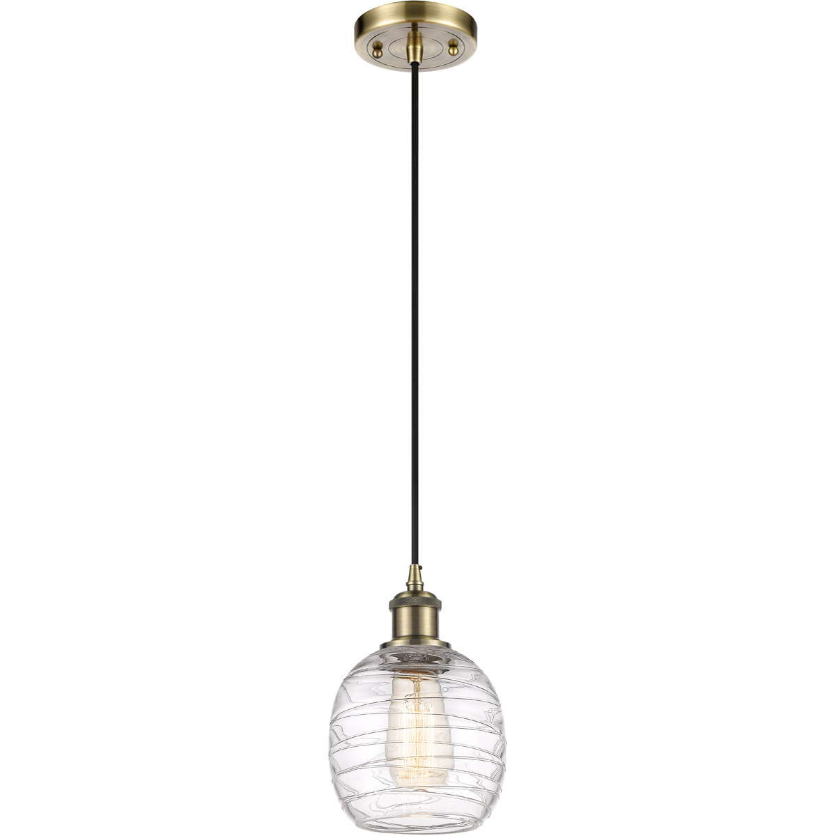 Ballston Belfast 1 Light 6 inch Antique Brass Mini Pendant Ceiling Light