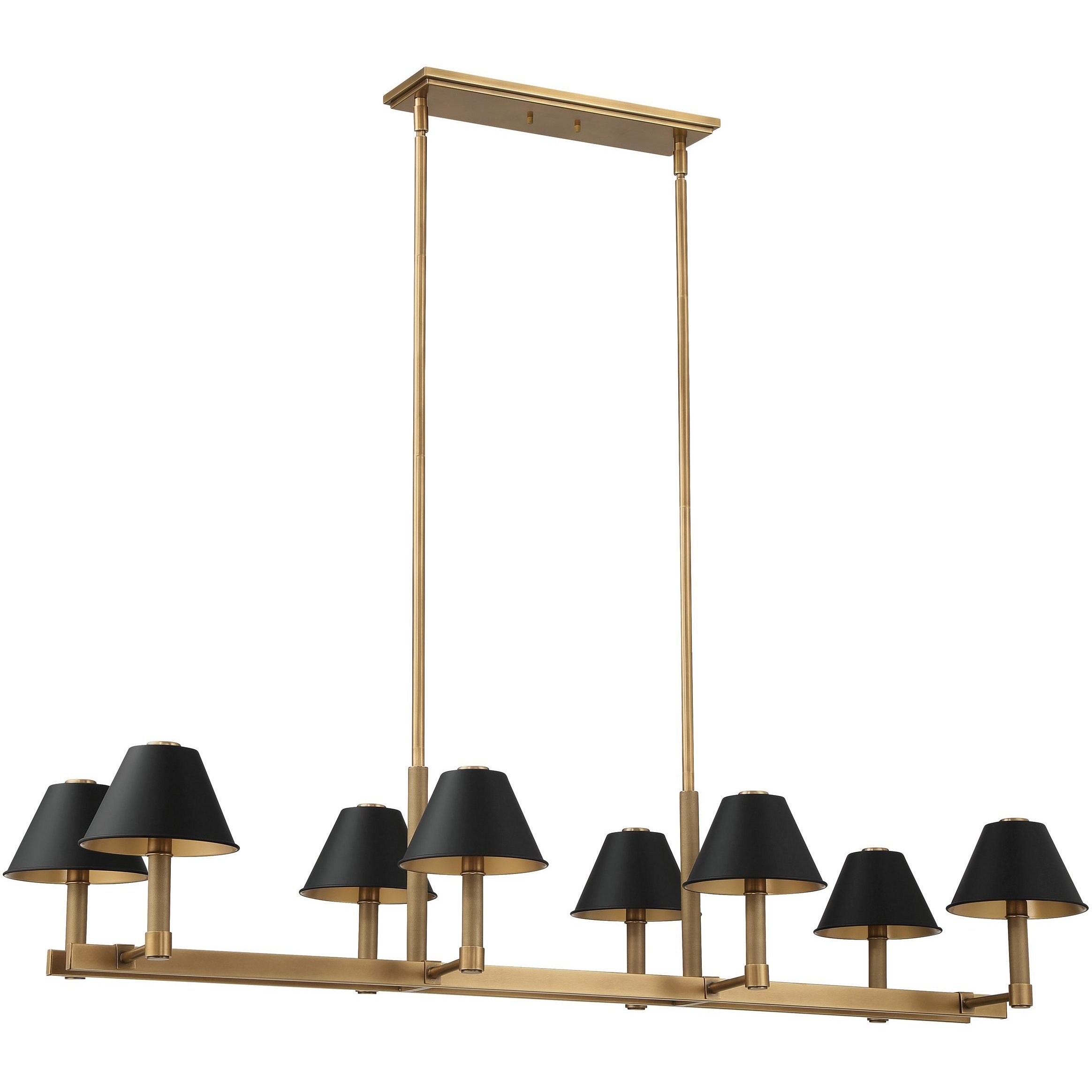 Mcgill 8 Light 52 inch Natural Brass Linear Chandelier Ceiling Light