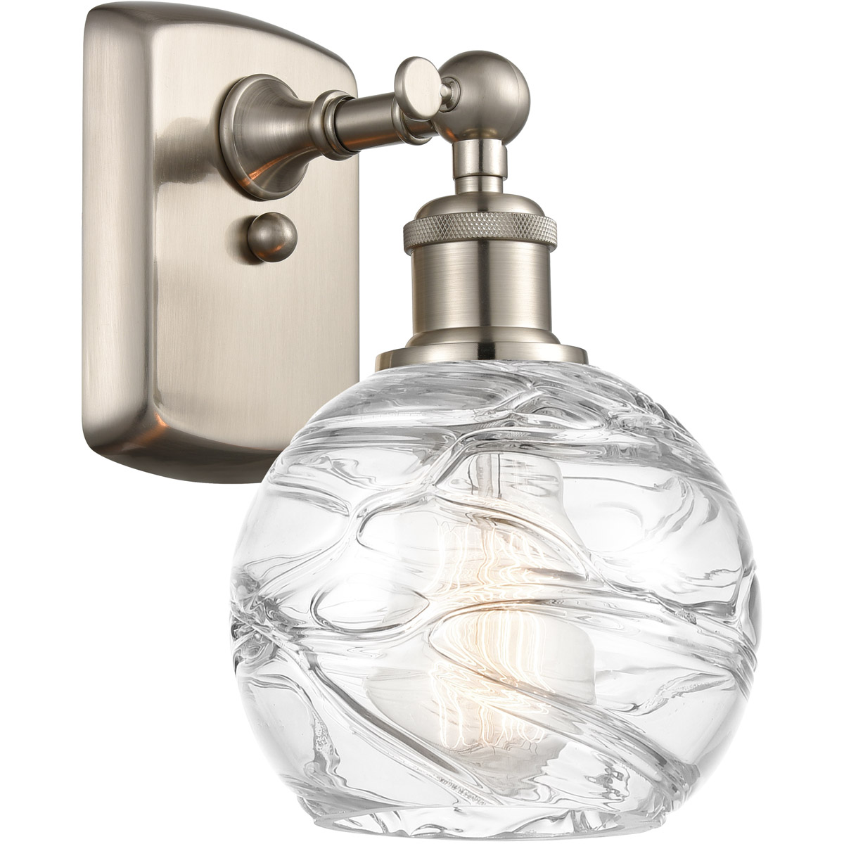 Ballston Small Deco Swirl LED 6 inch Brushed Satin Nickel Sconce Wall Light, Ballston