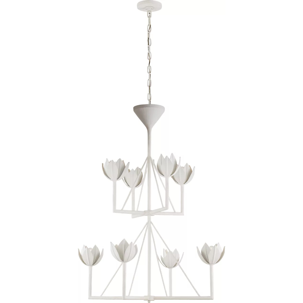 Julie Neill Alberto 8 Light 35.5 inch Plaster White Two Tier Chandelier Ceiling Light, Medium