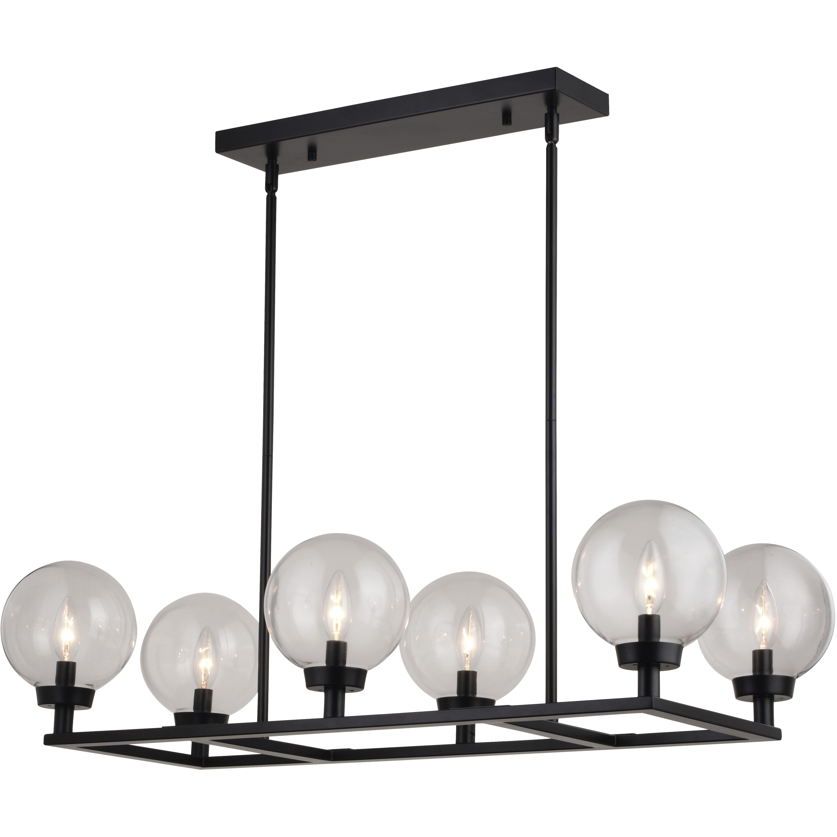 Lander LED 35 inch Matte Black Linear Chandelier Ceiling Light