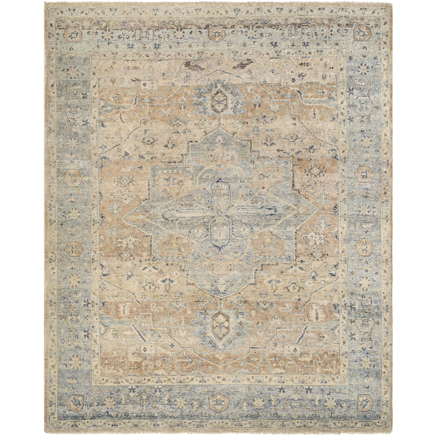 Anatolia 108 X 72 inch Slate Grey Taupe / Sage Handmade Rug in 6 x 9