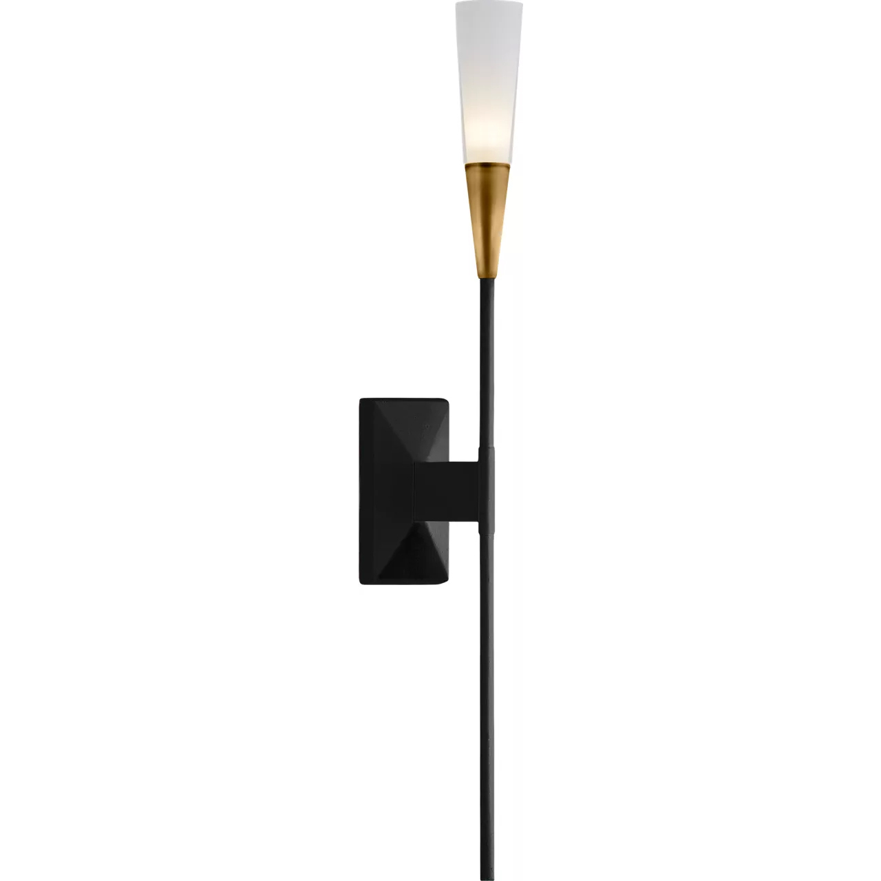 Chapman & Myers Stellar LED 2.5 inch Matte Black and Antique Brass Single Tail Sconce Wall Light