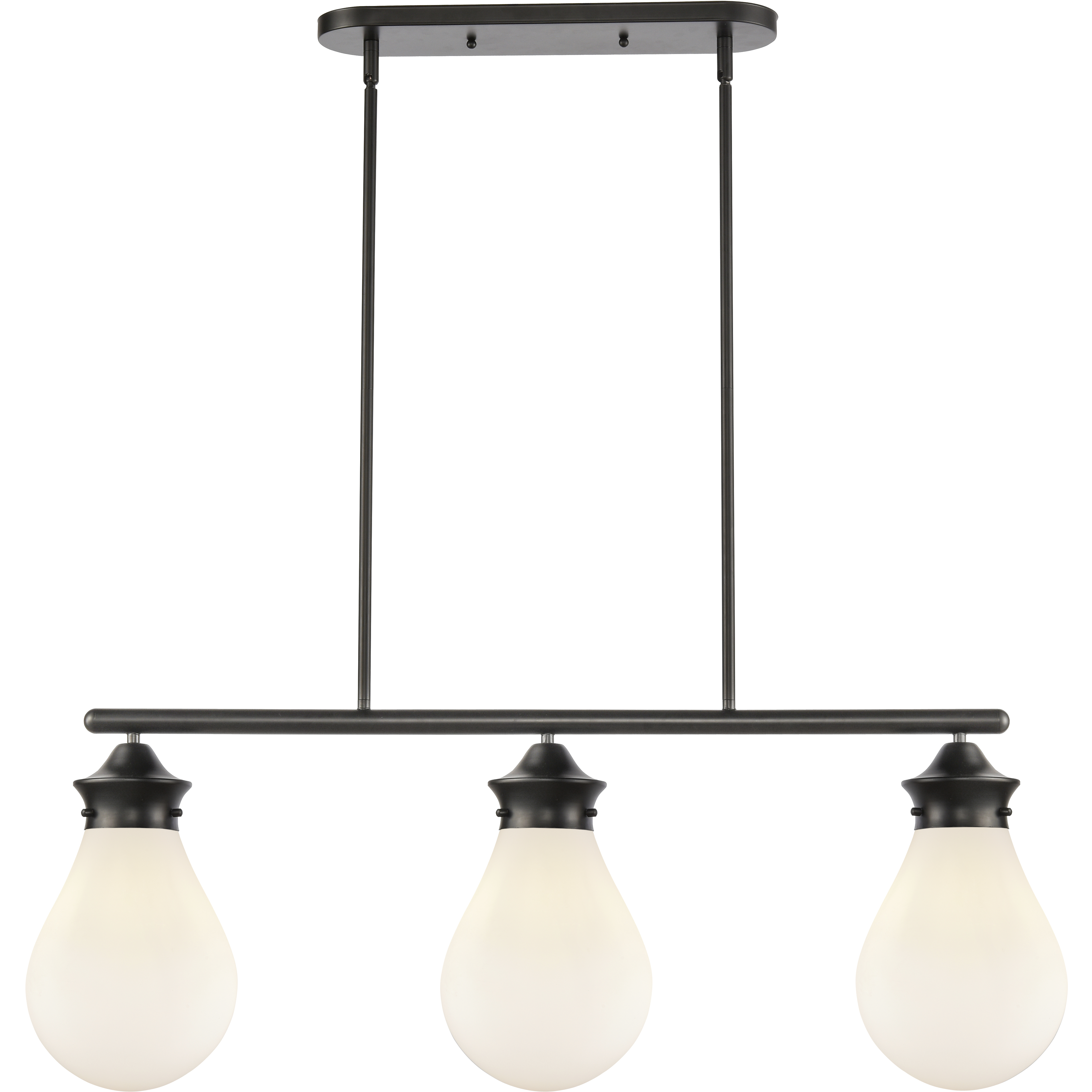 Genesis 3 Light 39 inch Matte Black Island Light Ceiling Light