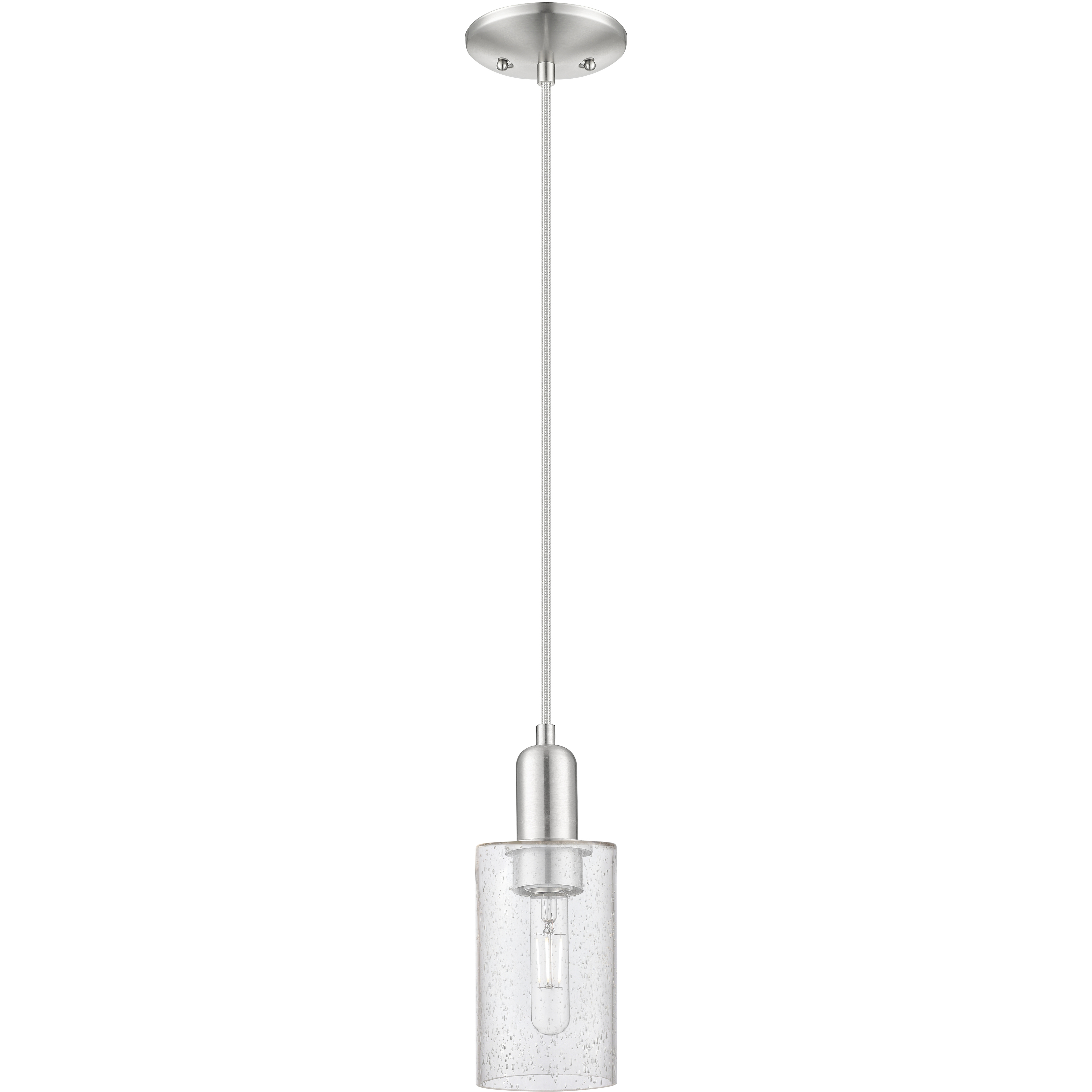 Arcadia Clymer 1 Light 4.88 inch Brushed Satin Nickel Mini Pendant Ceiling Light in Seedy