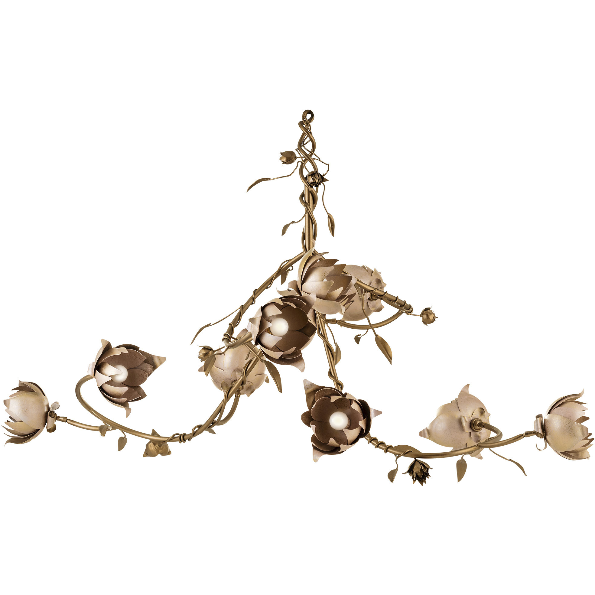 Lowcountry 9 Light Antique Brass and Rose Gold Chandelier Ceiling Light