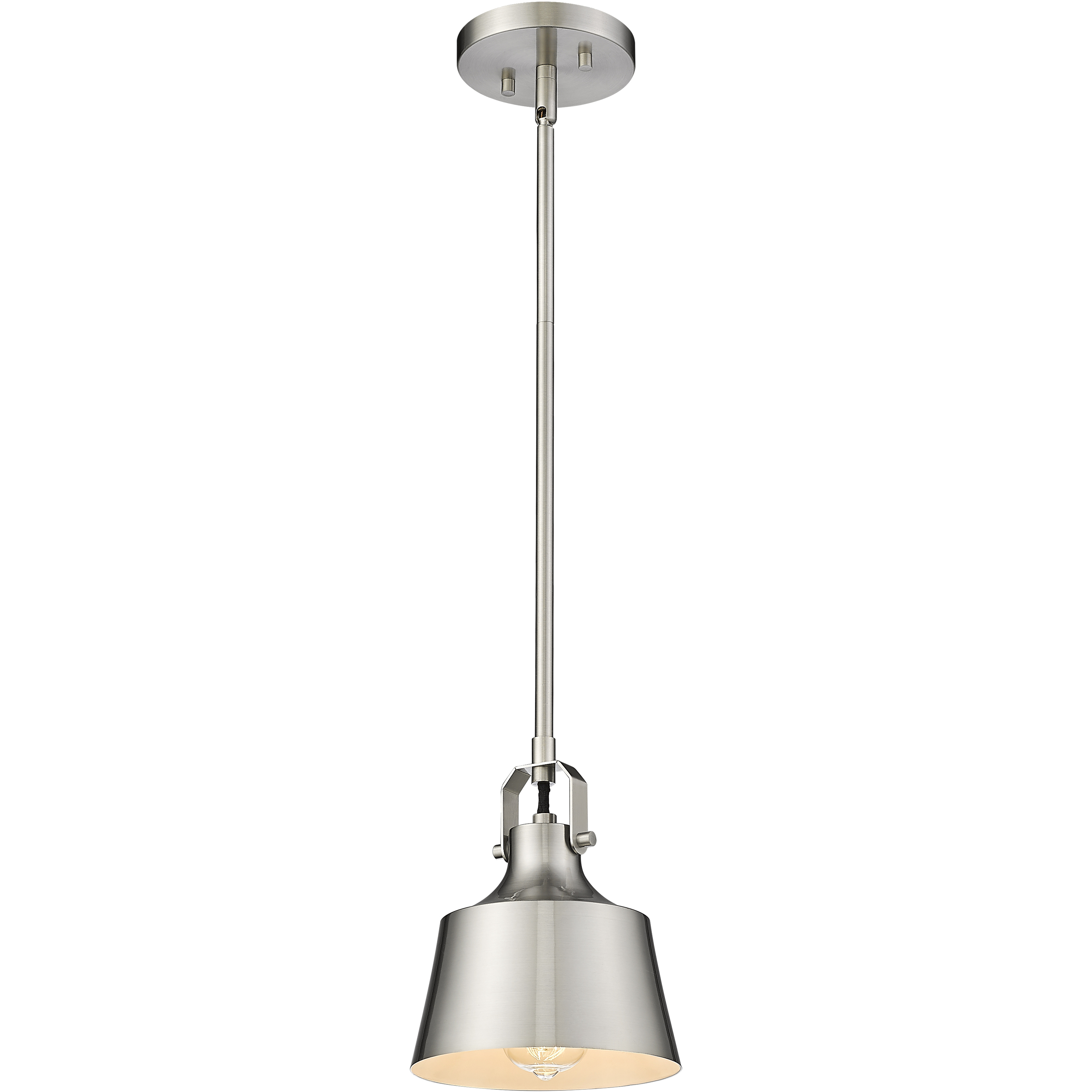 Auralume Provin LED 7 inch Brushed Satin Nickel Mini Pendant Ceiling Light