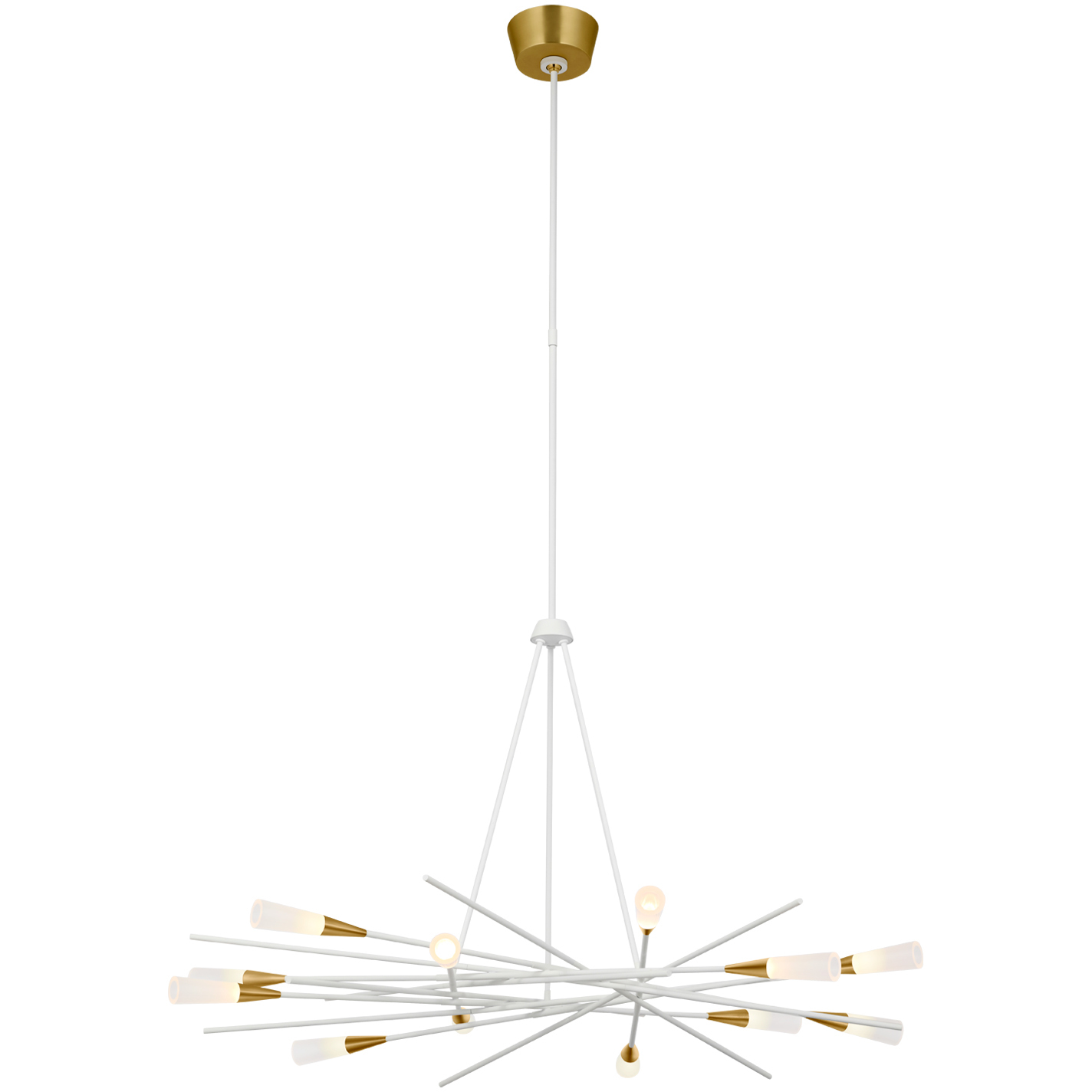 Chapman & Myers Stellar LED 40 inch Matte White Radial Chandelier Ceiling Light
