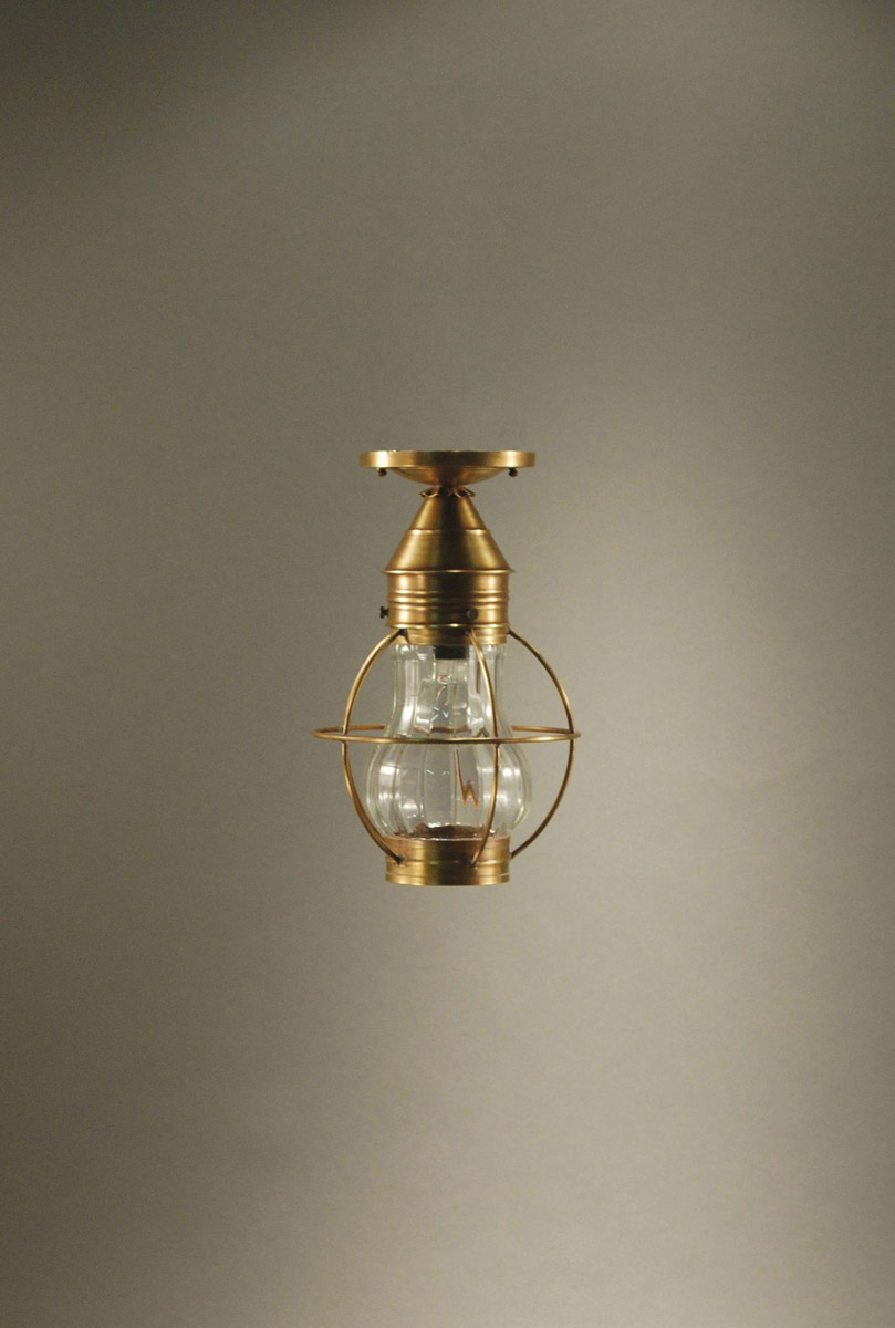 Bosc 1 Light 9 inch Antique Copper Flush Mount Ceiling Light in Optic Glass