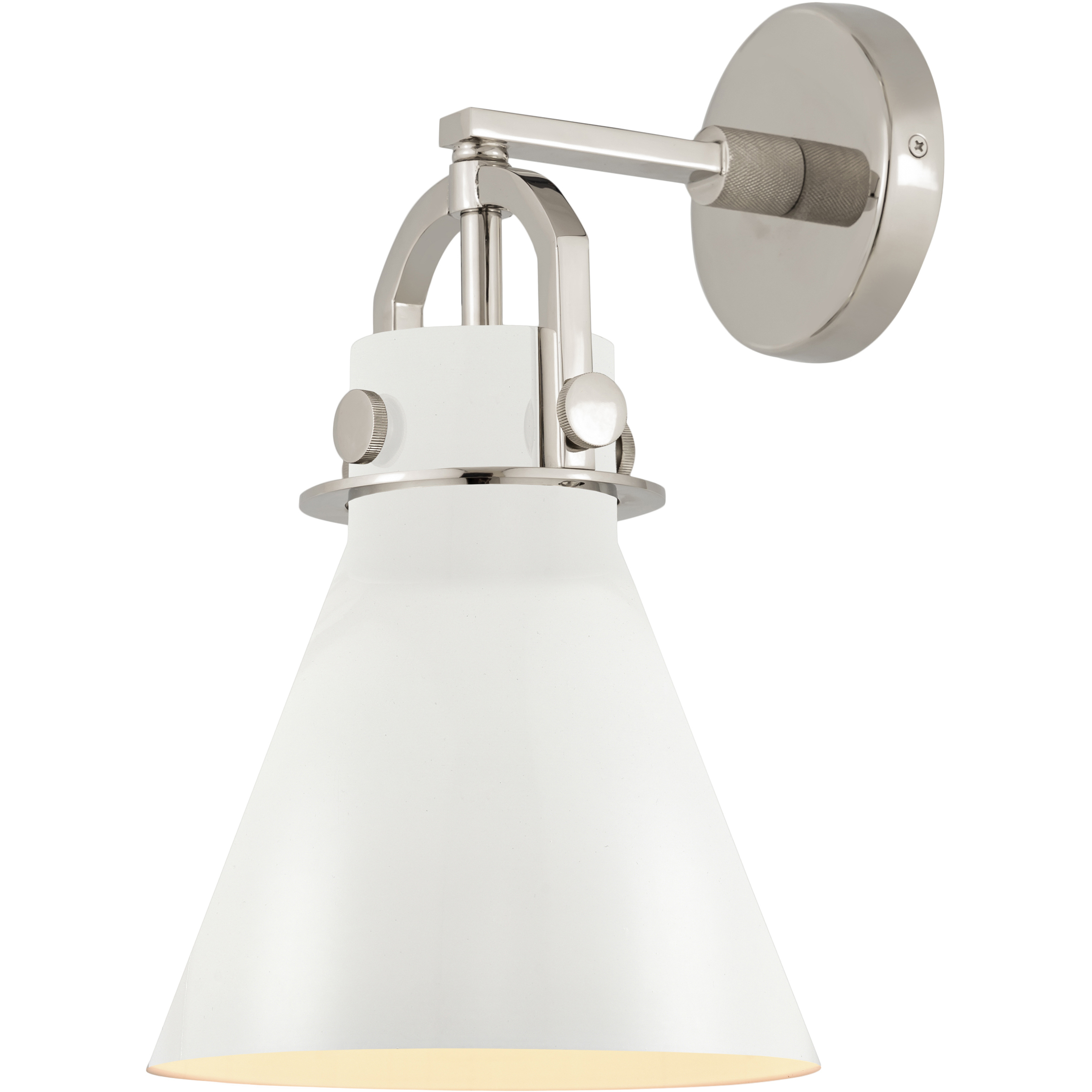Newton Cone 1 Light 8 inch Polished Nickel Sconce Wall Light