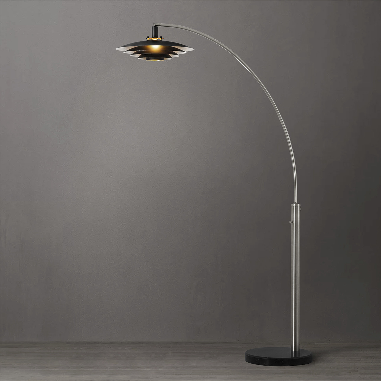 Rancho Mirage 87 inch 9 watt Satin Nickel Arc Floor Lamp Portable Light