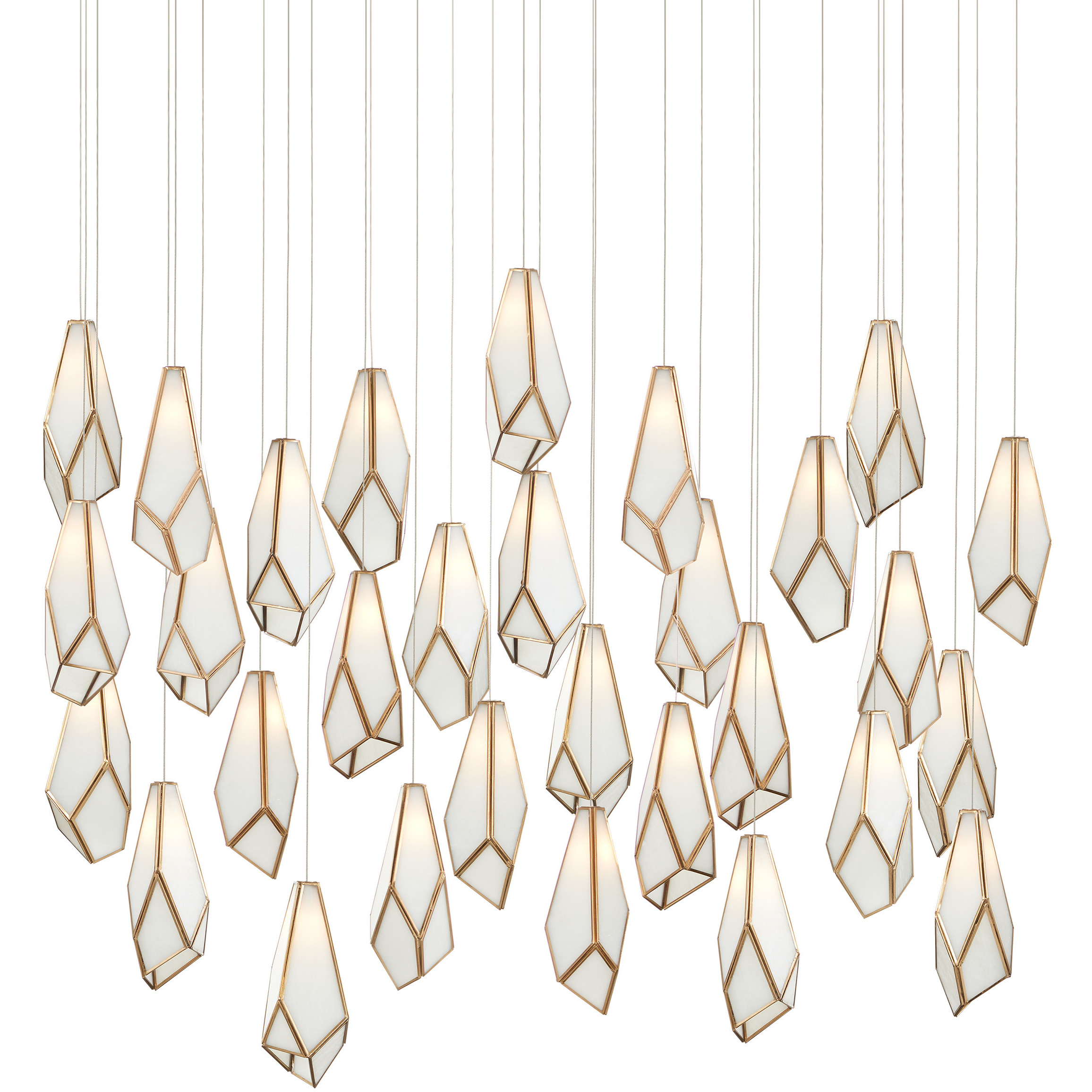 Glace 30 Light 54 inch Silver Multi-Drop Pendant Ceiling Light