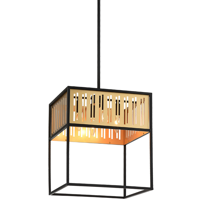 Matteo Lighting Goldenguild 4 Light 14 inch Matte Black Pendant Ceiling Light C67704MB - Open Box