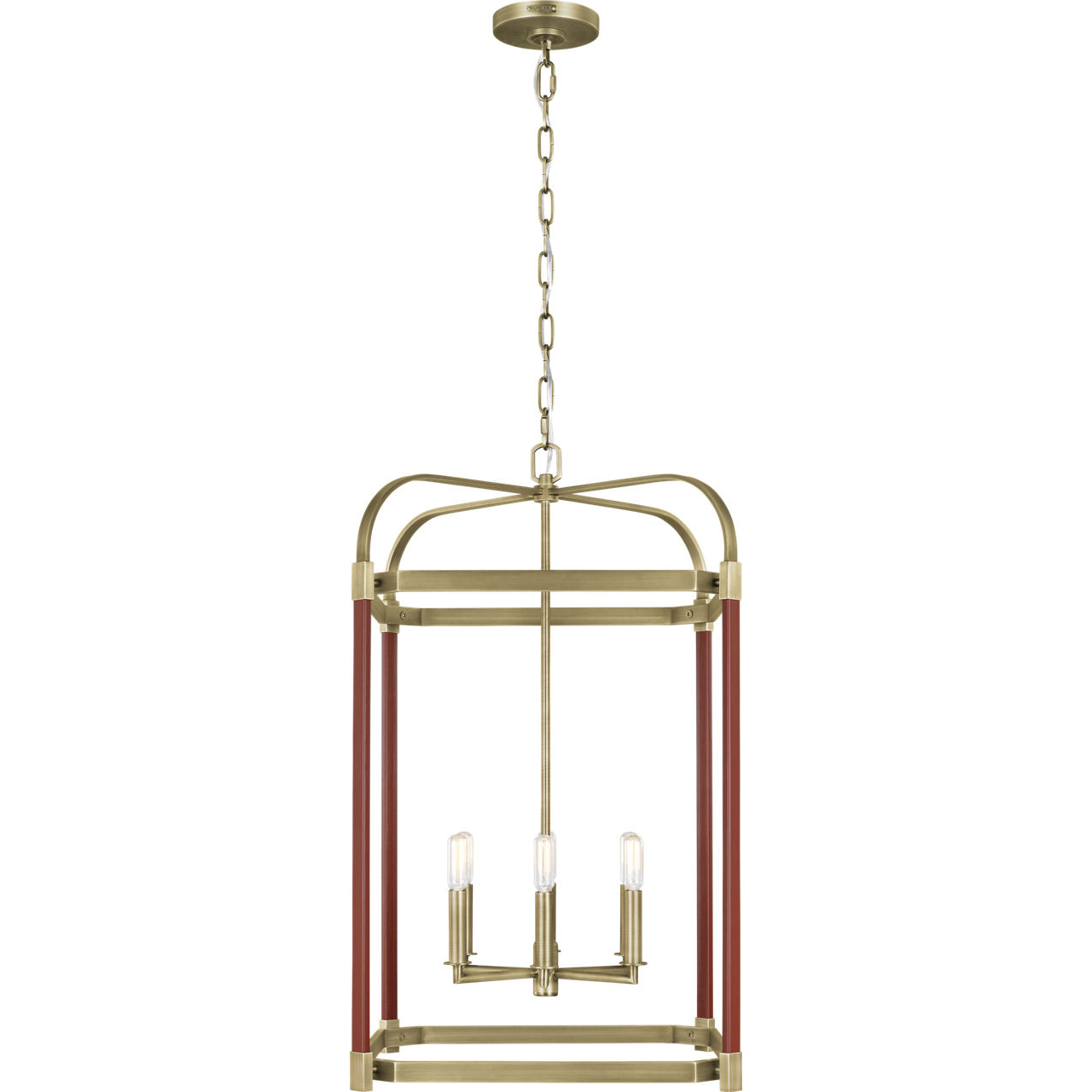 Hadley 6 Light 18 inch Time Worn Brass Pendant Ceiling Light