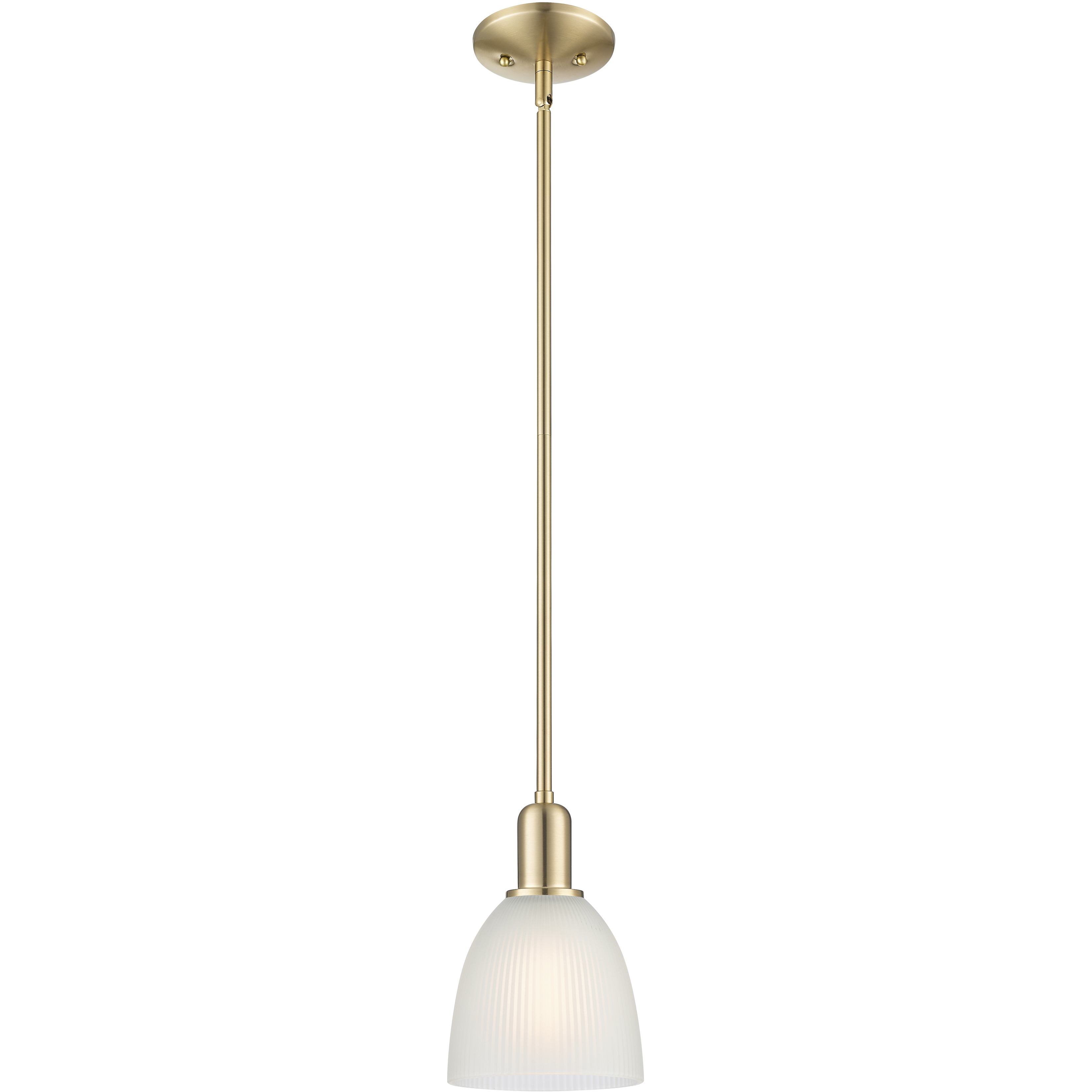 Arcadia Castile 1 Light 6 inch Champagne Bronze Mini Pendant Ceiling Light in White