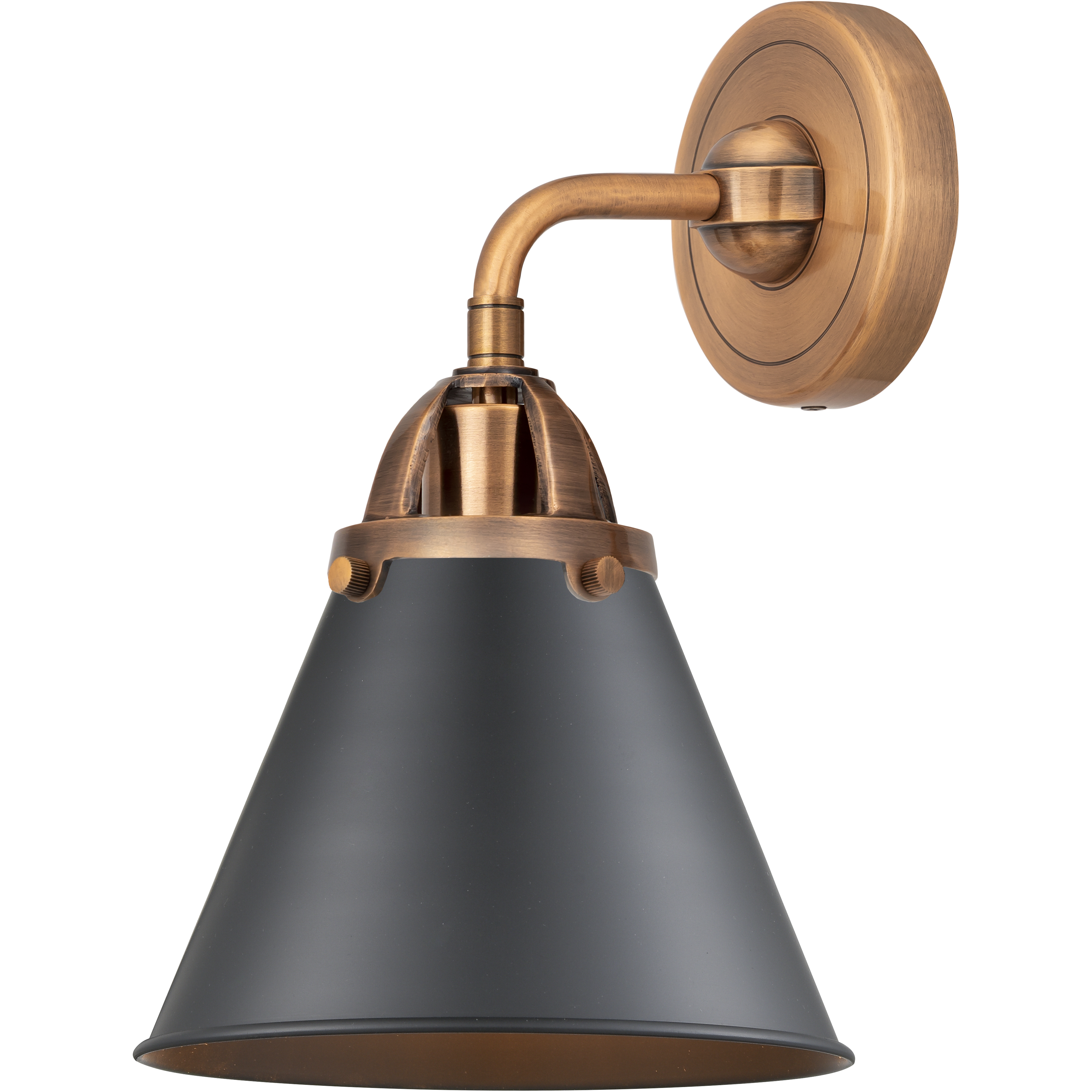 Nouveau 2 Appalachian 1 Light 8 inch Antique Copper Sconce Wall Light in Matte Black