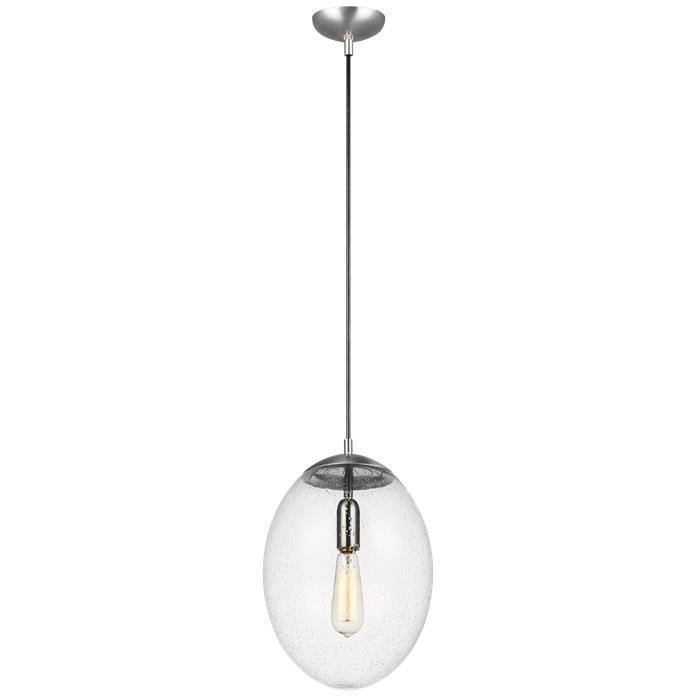Leo - Hanging Globe 1 Light 12 inch Satin Aluminum Pendant Ceiling Light