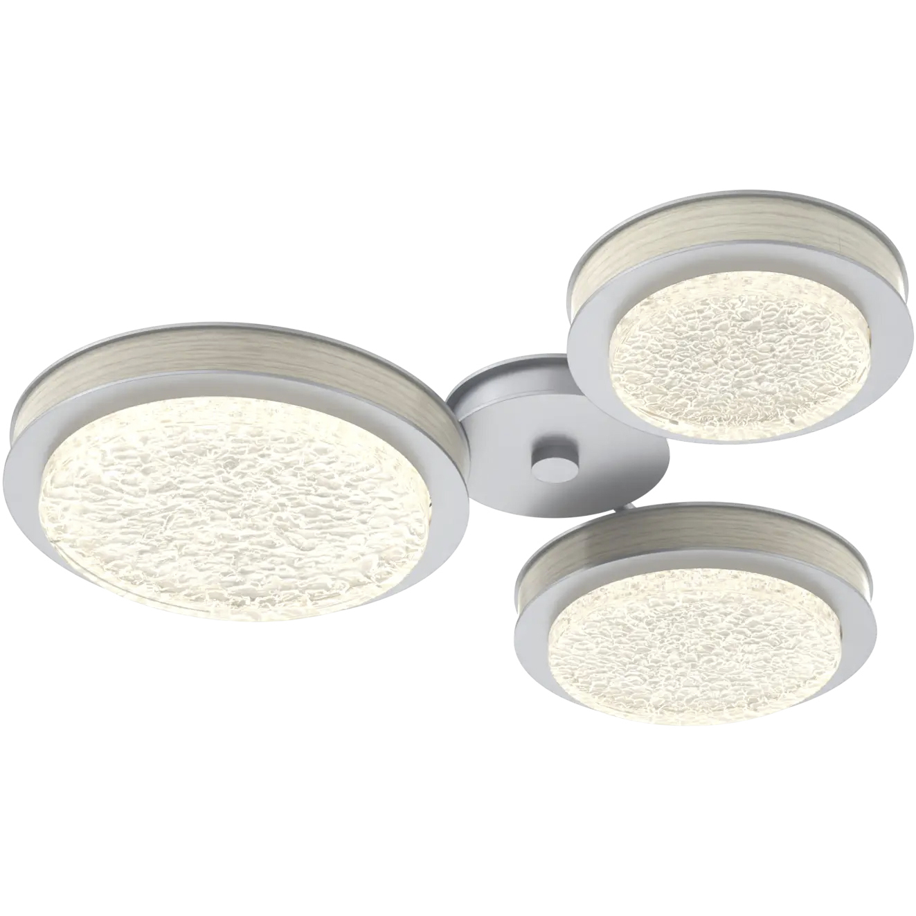 Iris LED 28.5 inch Classic Silver with Light Oak Sconce & Flush Mount Wall Light in 3000K LED, Classic Silver with Light Ash, Hub and Spoke