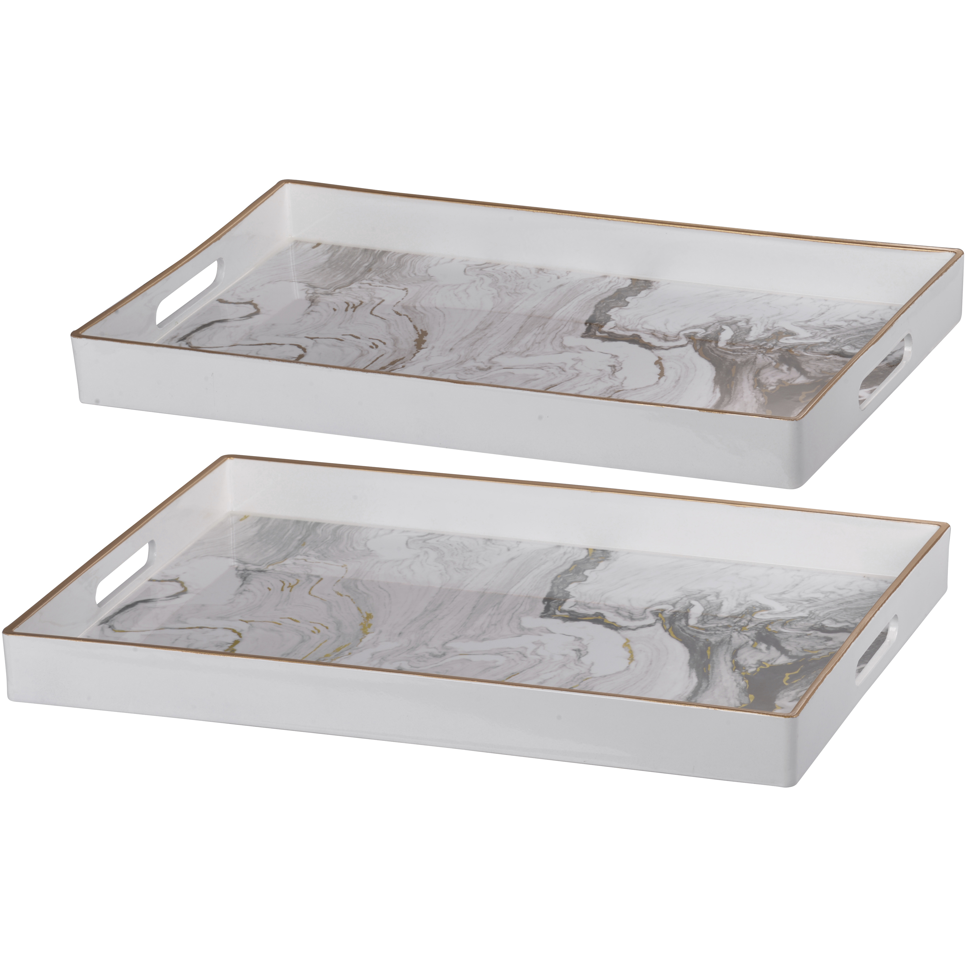Effra White Tray, Set of 2
