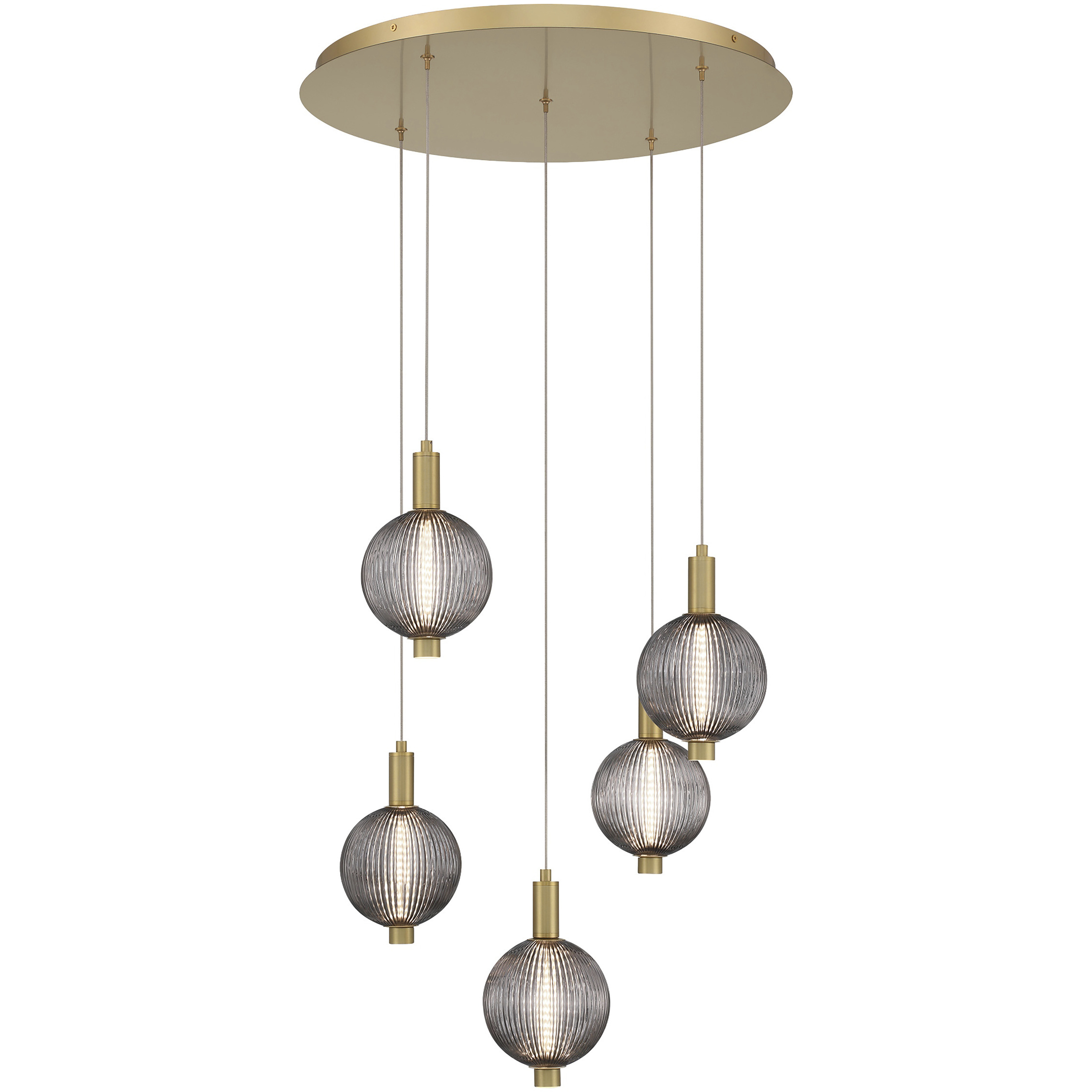 Eurofase 47208-018 Palmas 5 Light 24 inch Gold Chandelier Ceiling Light