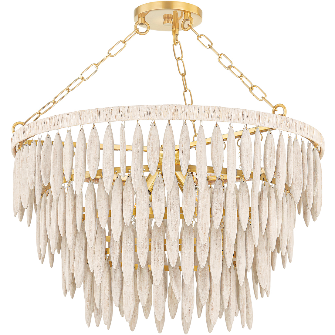 Tiffany 4 Light 24 inch Aged Brass Chandelier Ceiling Light