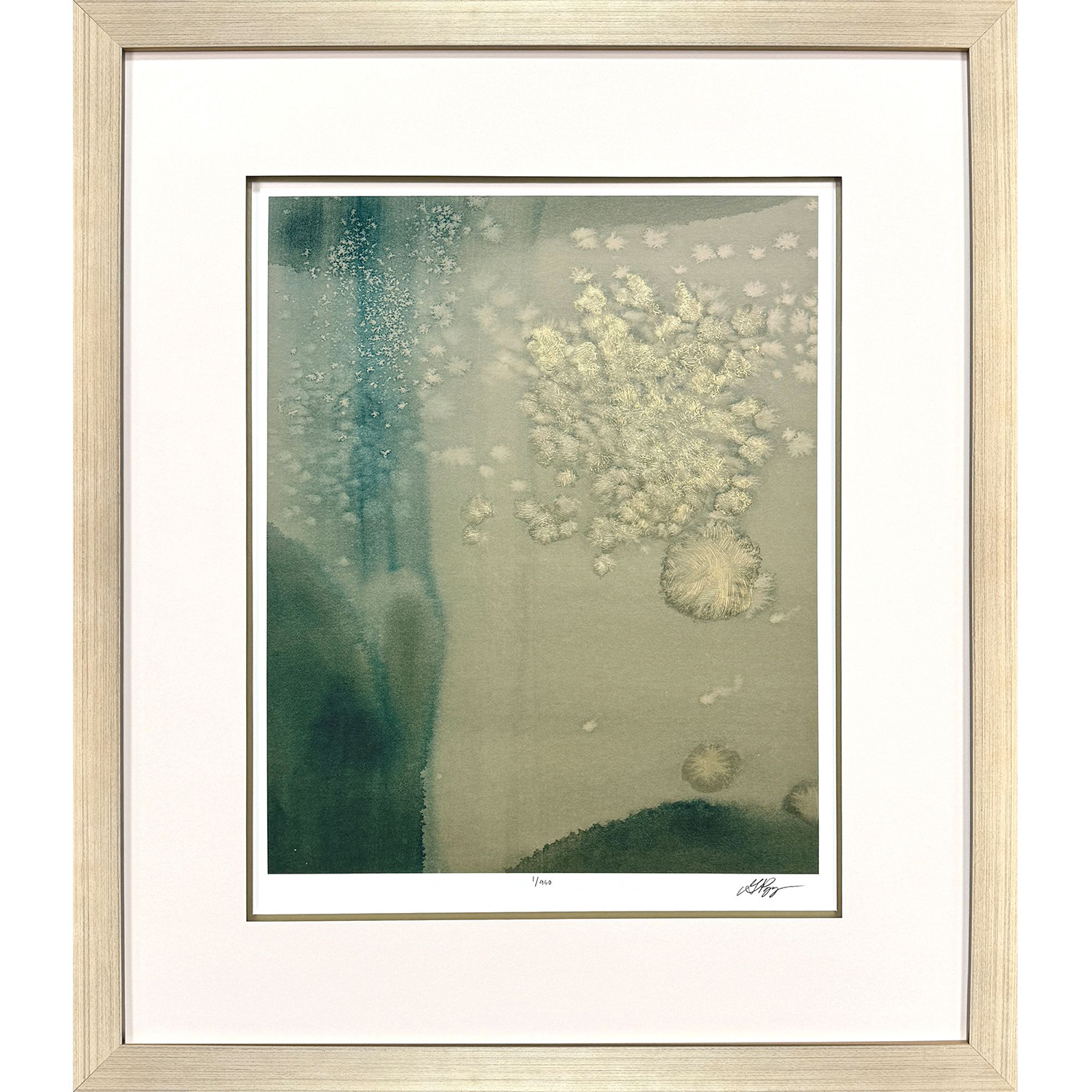 Brine Green and Metallic and Multi and Teal Framed Art, The Studio