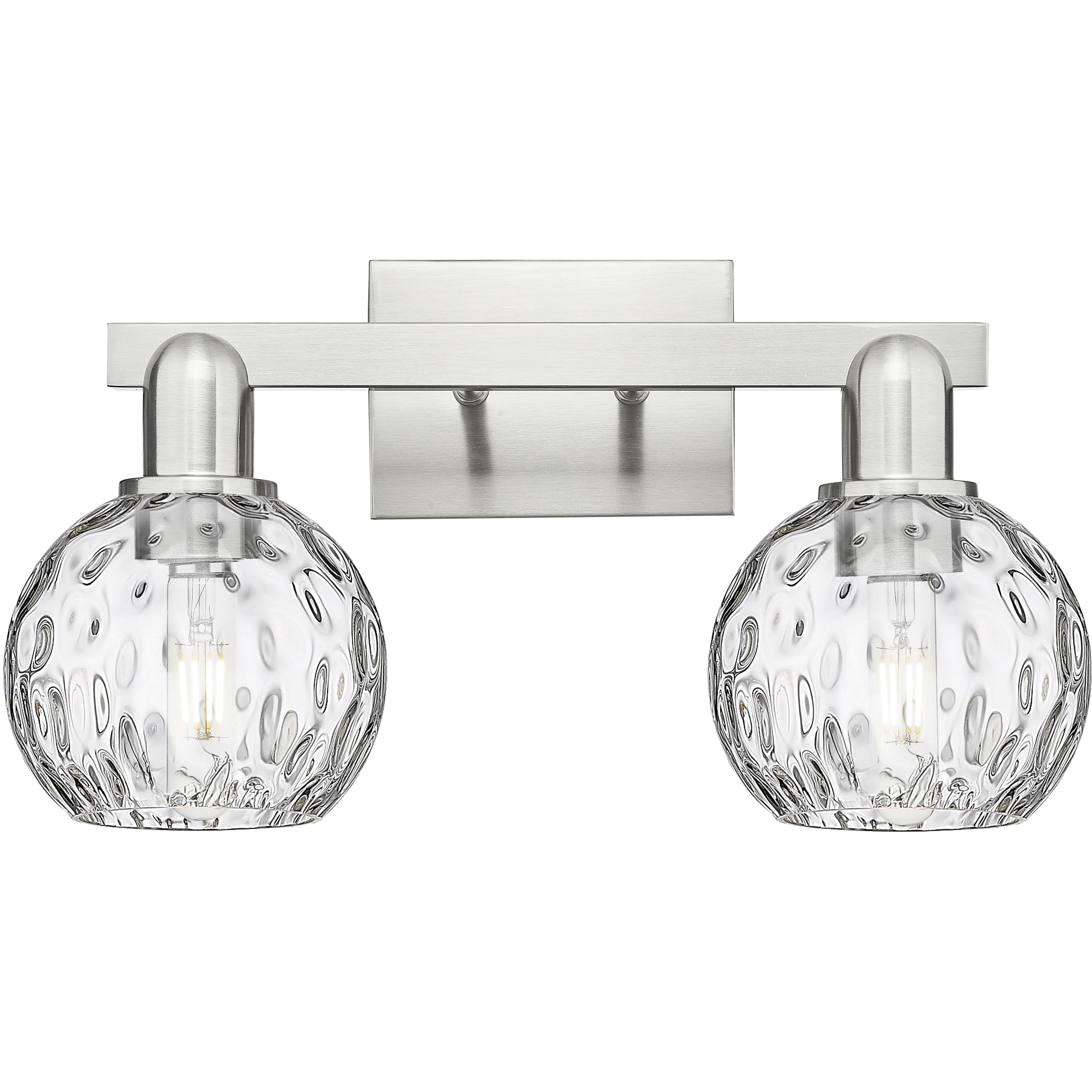 Arcadia Athens Water Glass 2 Light 17 inch Brushed Satin Nickel Bath Vanity Light Wall Light