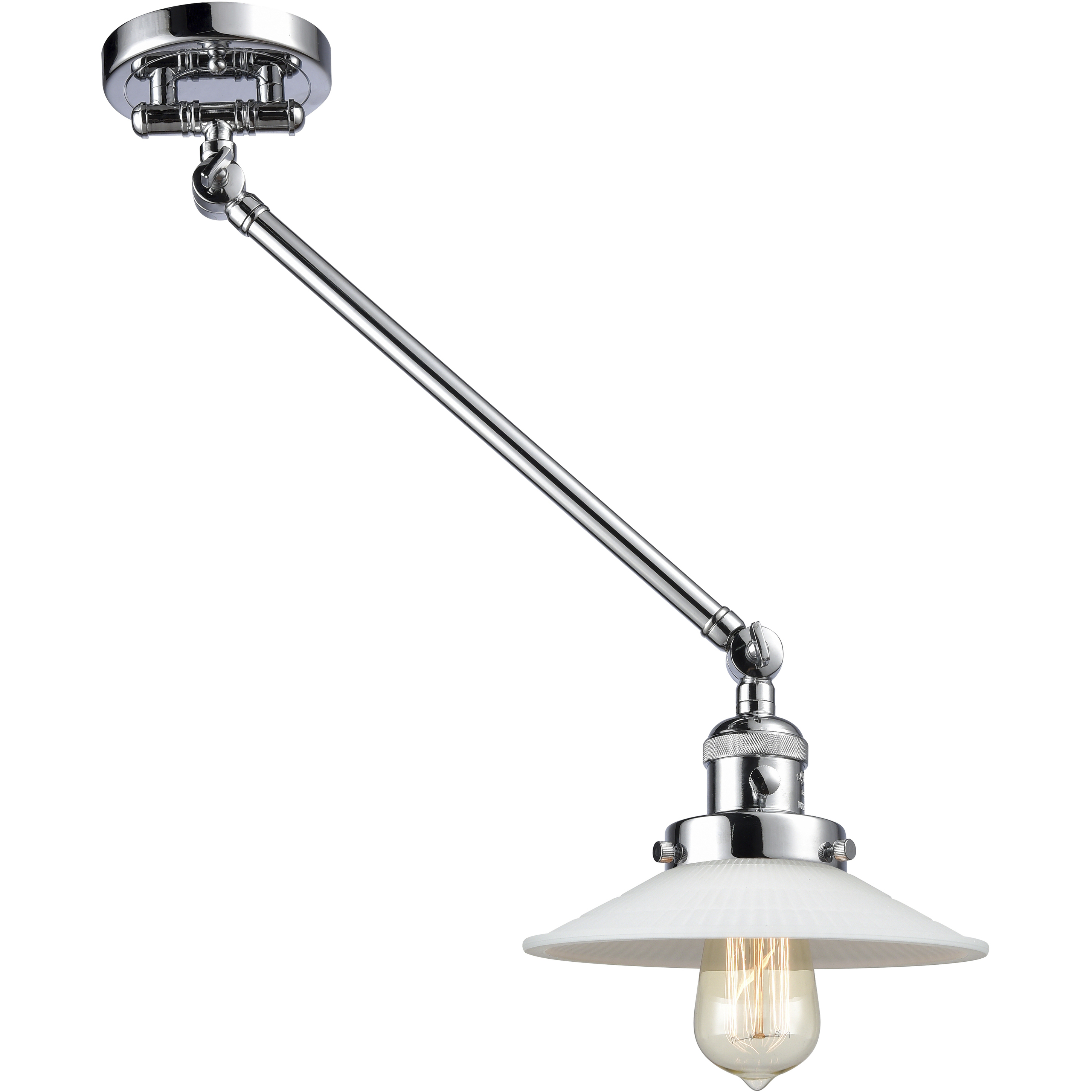 Halophane 21 inch 60.00 watt Polished Chrome Swing Arm Wall Light, Franklin Restoration