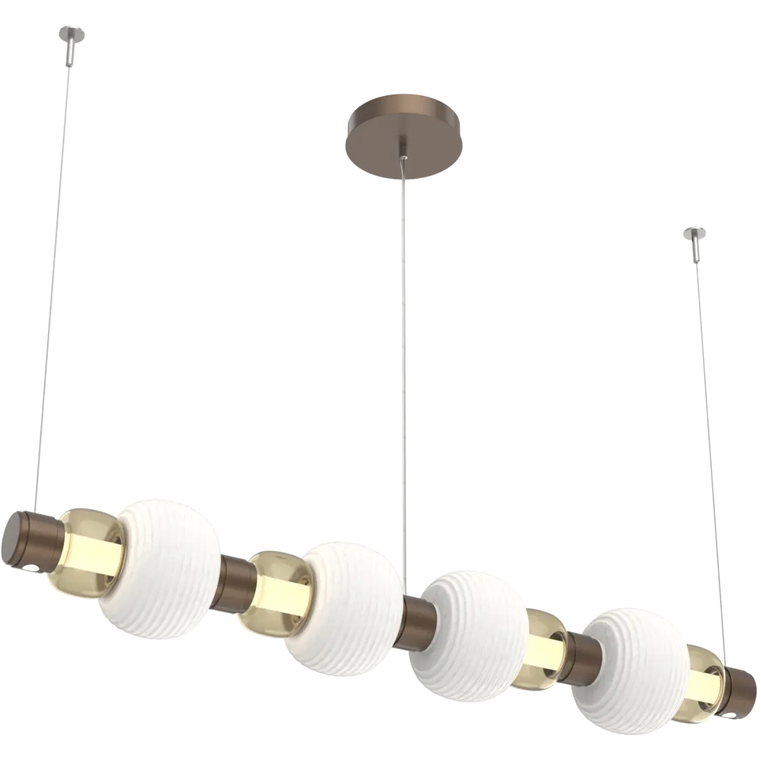 Torno Mandrel LED 53.3 inch Burnished Bronze with Chalk Linear Chandelier Ceiling Light