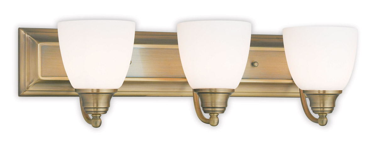 Springfield 3 Light 24 inch Antique Brass Bath Vanity Wall Light