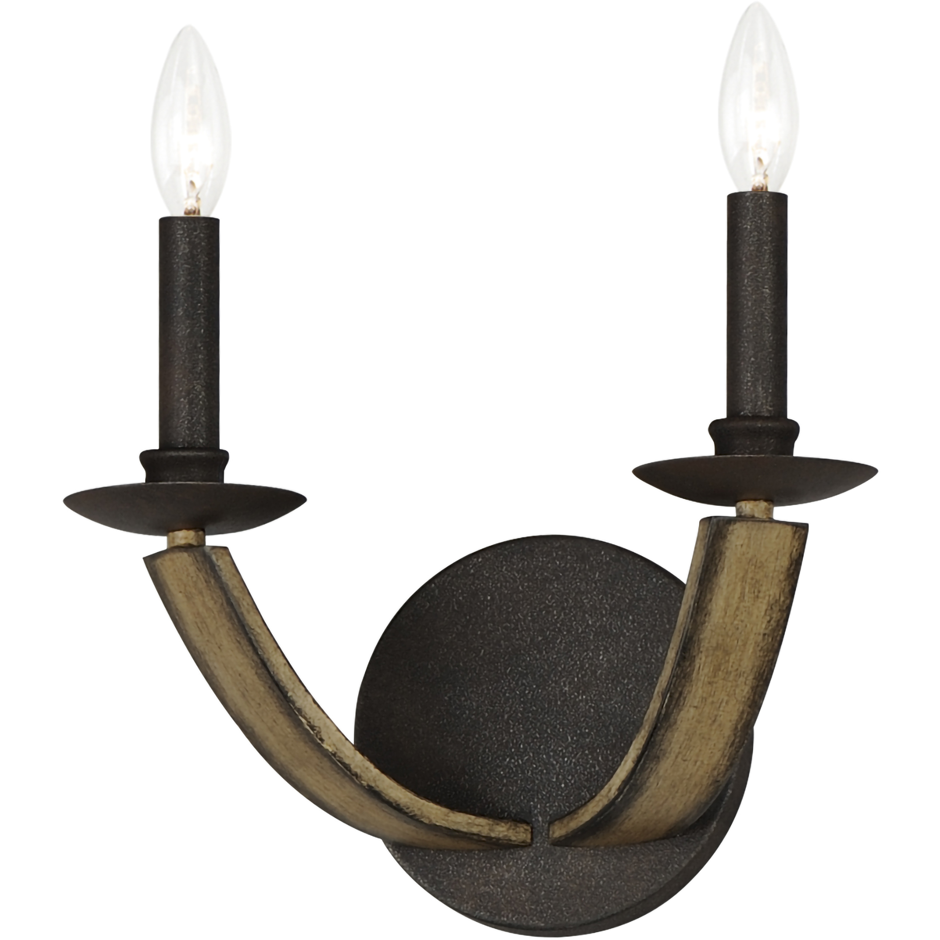 Basque 2 Light 12 inch Driftwood and Anthracite Wall Sconce Wall Light