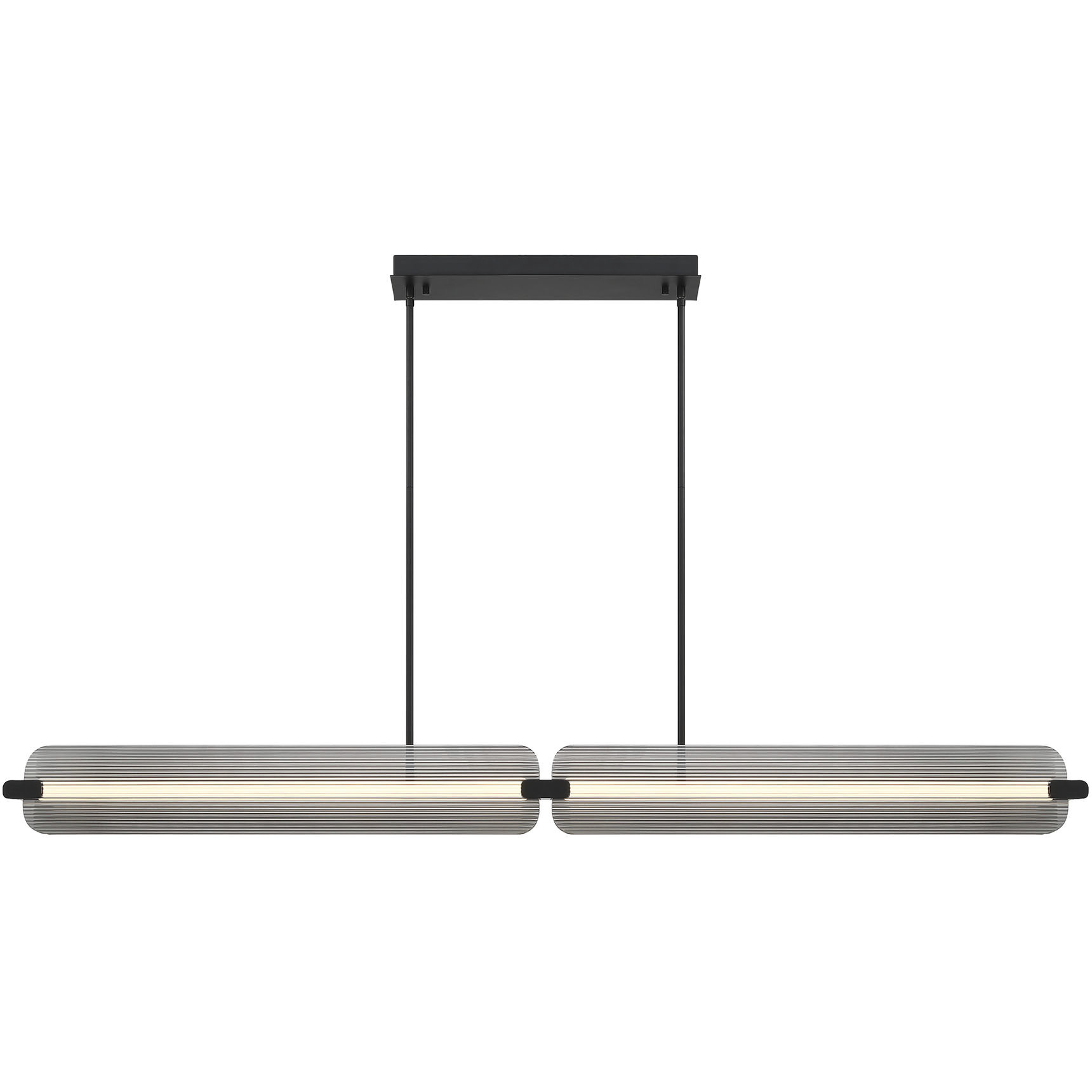 Neoness LED 67 inch Matte Black Linear Chandelier Ceiling Light in Smoke